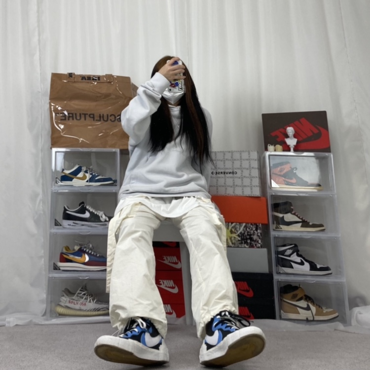 Nike x Sacai LDWaffle Blue Multi, Nike x Peaceminusone Air Force 1 Low Para-Noise 착용 스타일 - 2