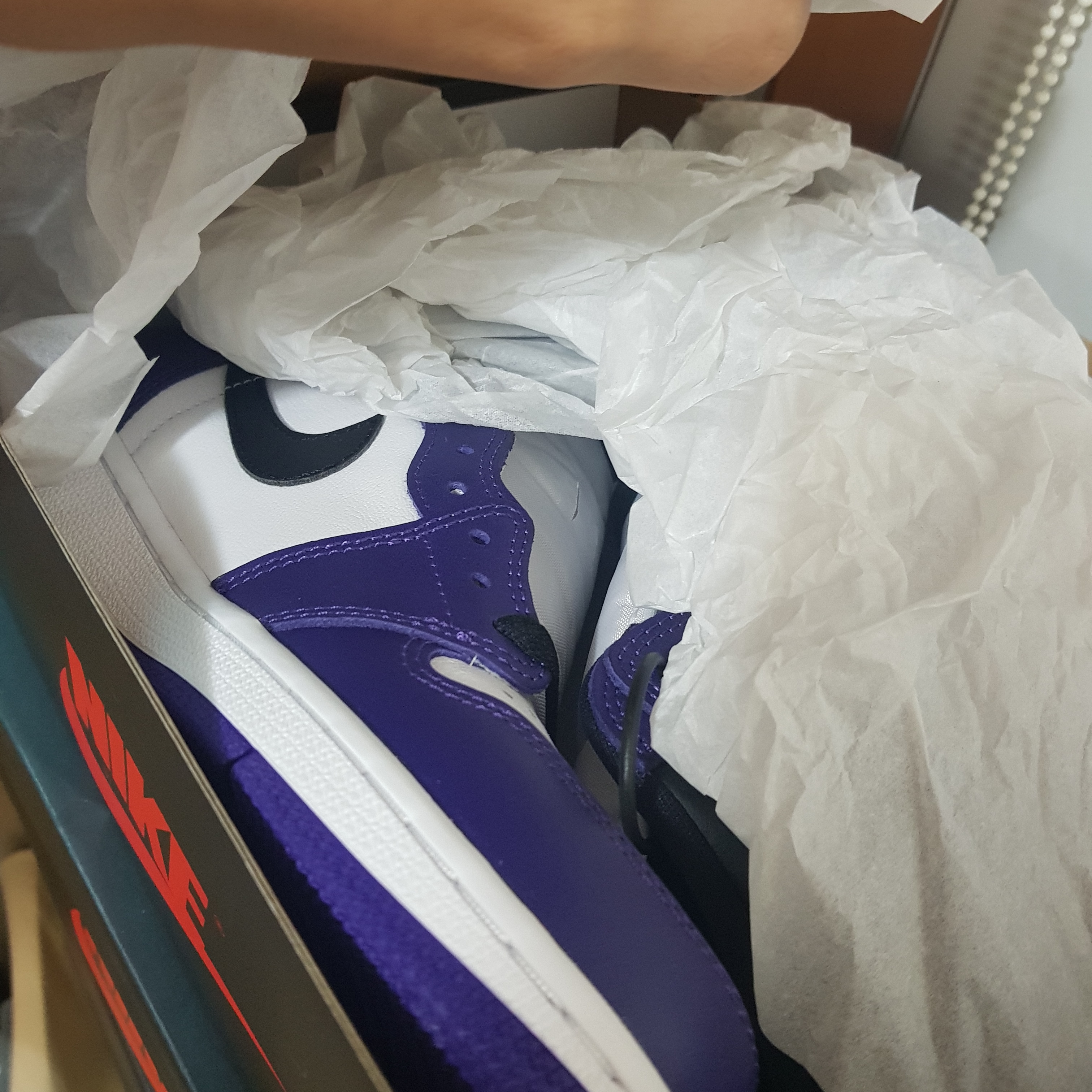 Jordan 1 Retro High OG Light Smoke Grey, Jordan 1 Retro High OG Court Purple 2020 착용 스타일 - 3
