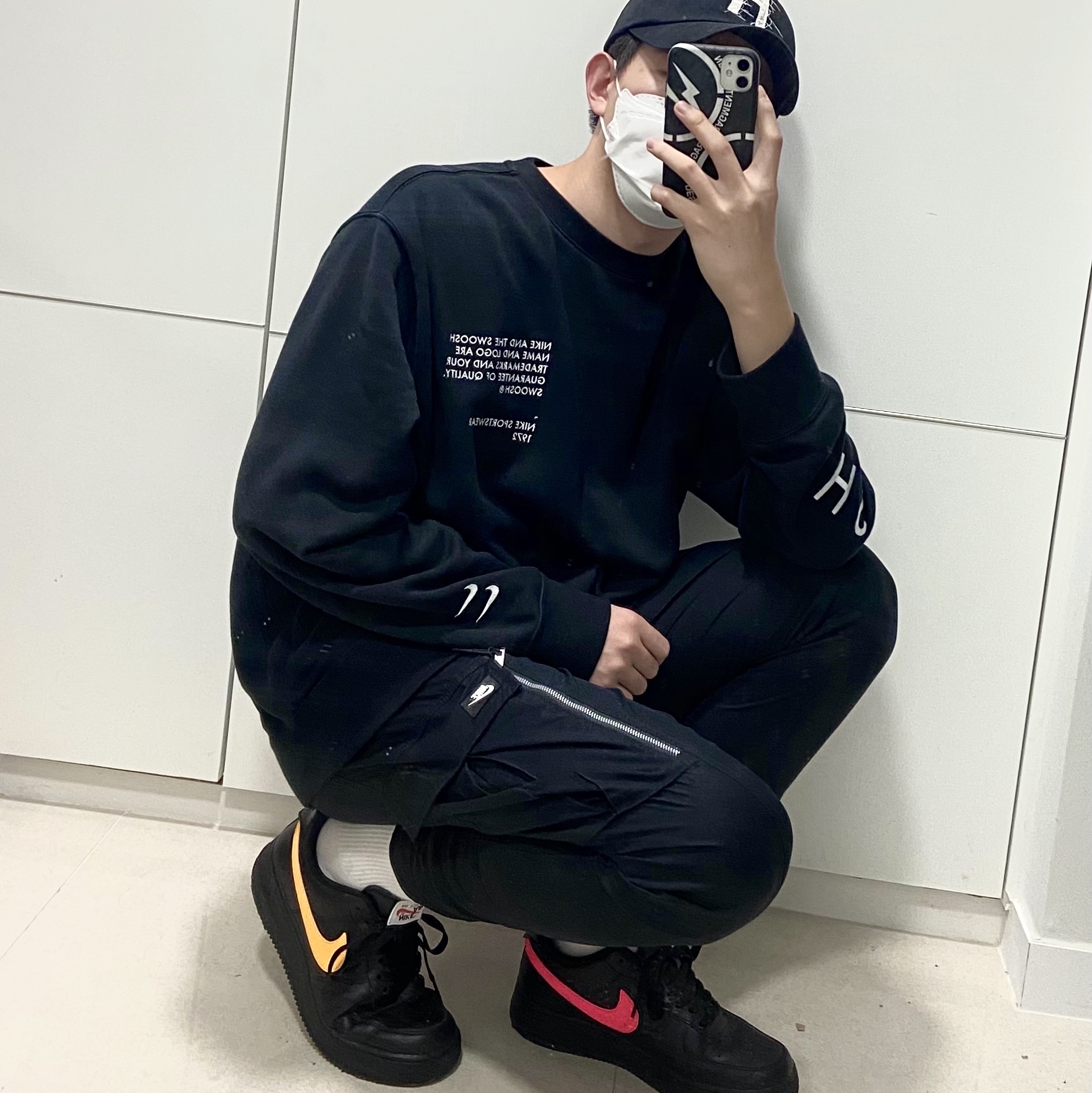 Nike Air Force 1 Low Swoosh Pack All-Star 2018 Black 착용 스타일