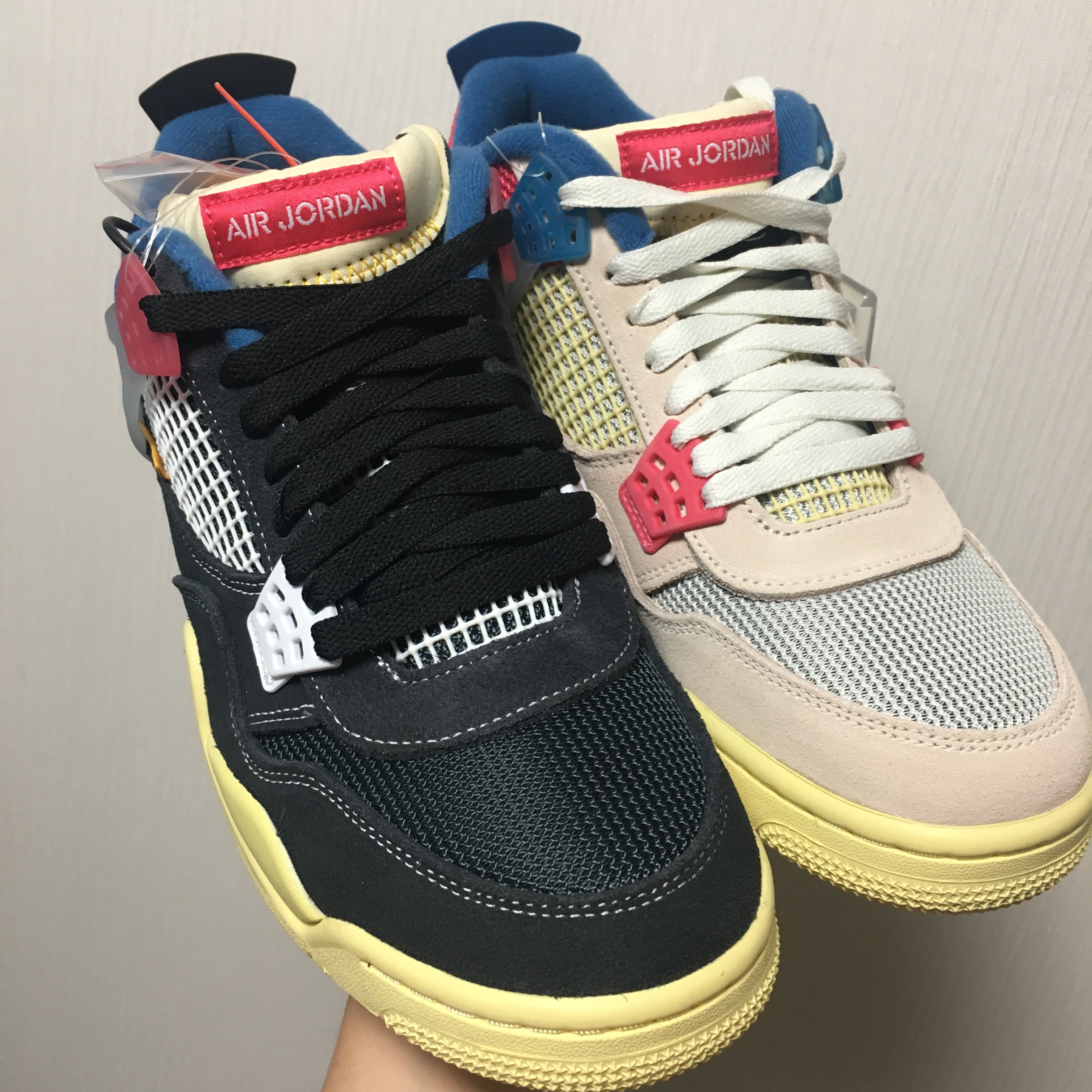 Jordan 4 x Union Retro Off Noir, Jordan 4 x Union Retro Guava Ice 착용 스타일 - 1