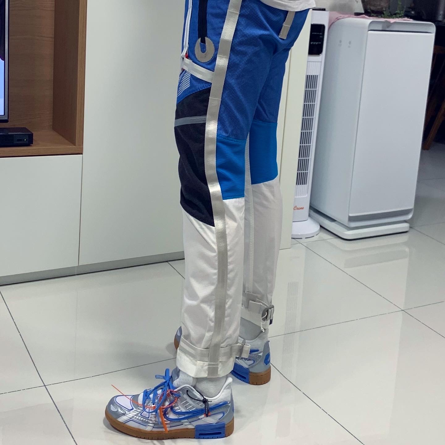 Nike x Off-White Air Rubber Dunk University Blue 착용 스타일
