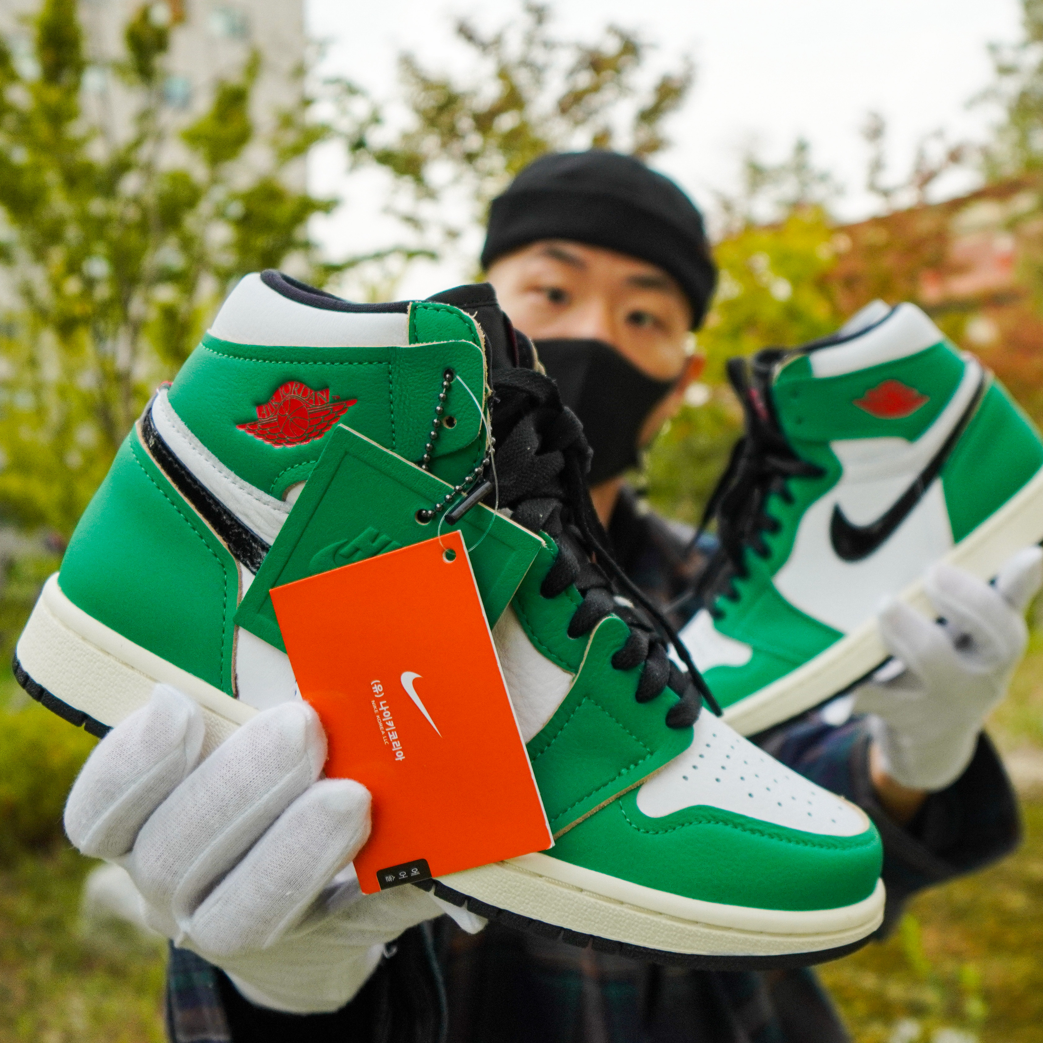 (W) Jordan 1 Retro High OG Lucky Green 착용 스타일 - 1