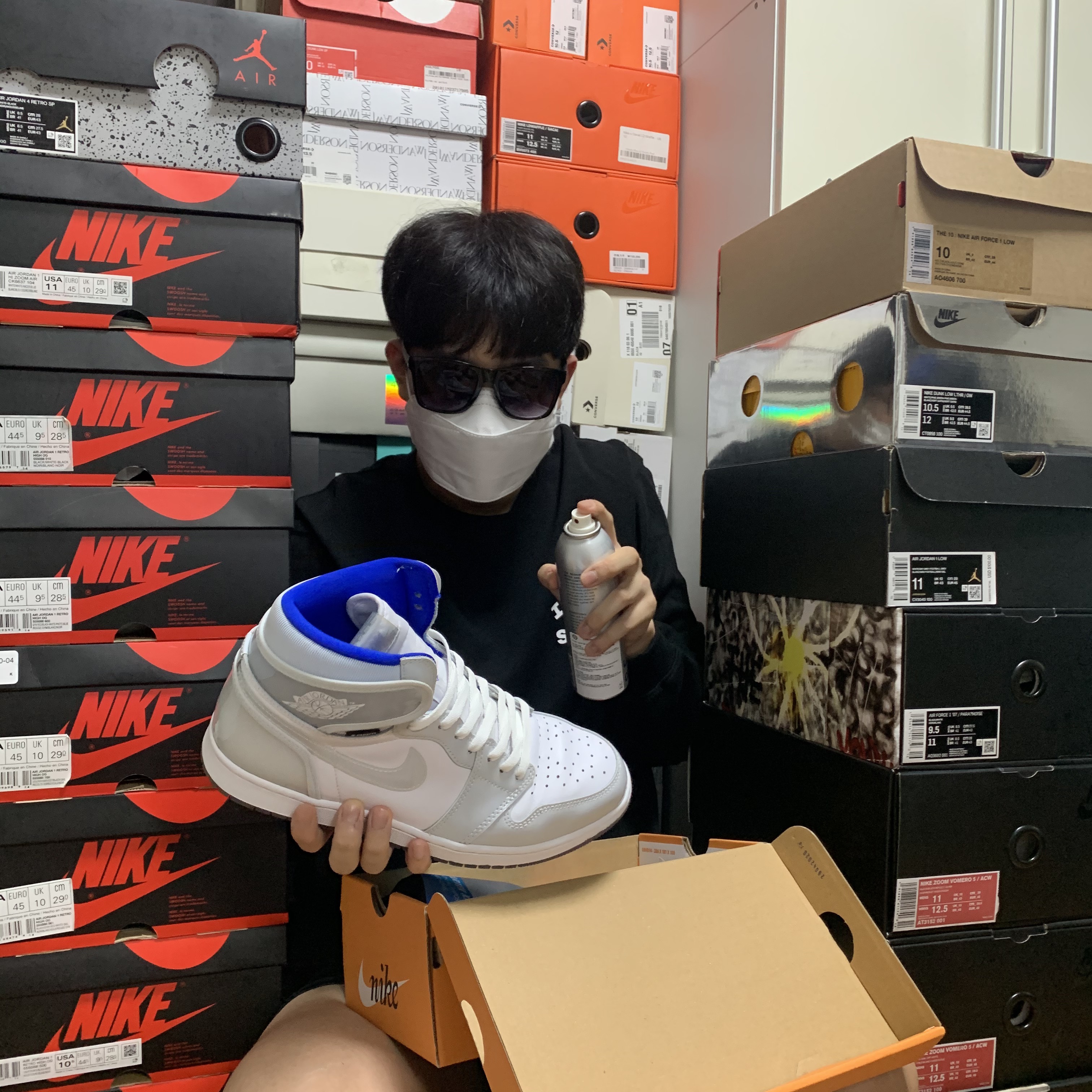 Jordan 1 Retro High Zoom White Racer Blue 착용 스타일