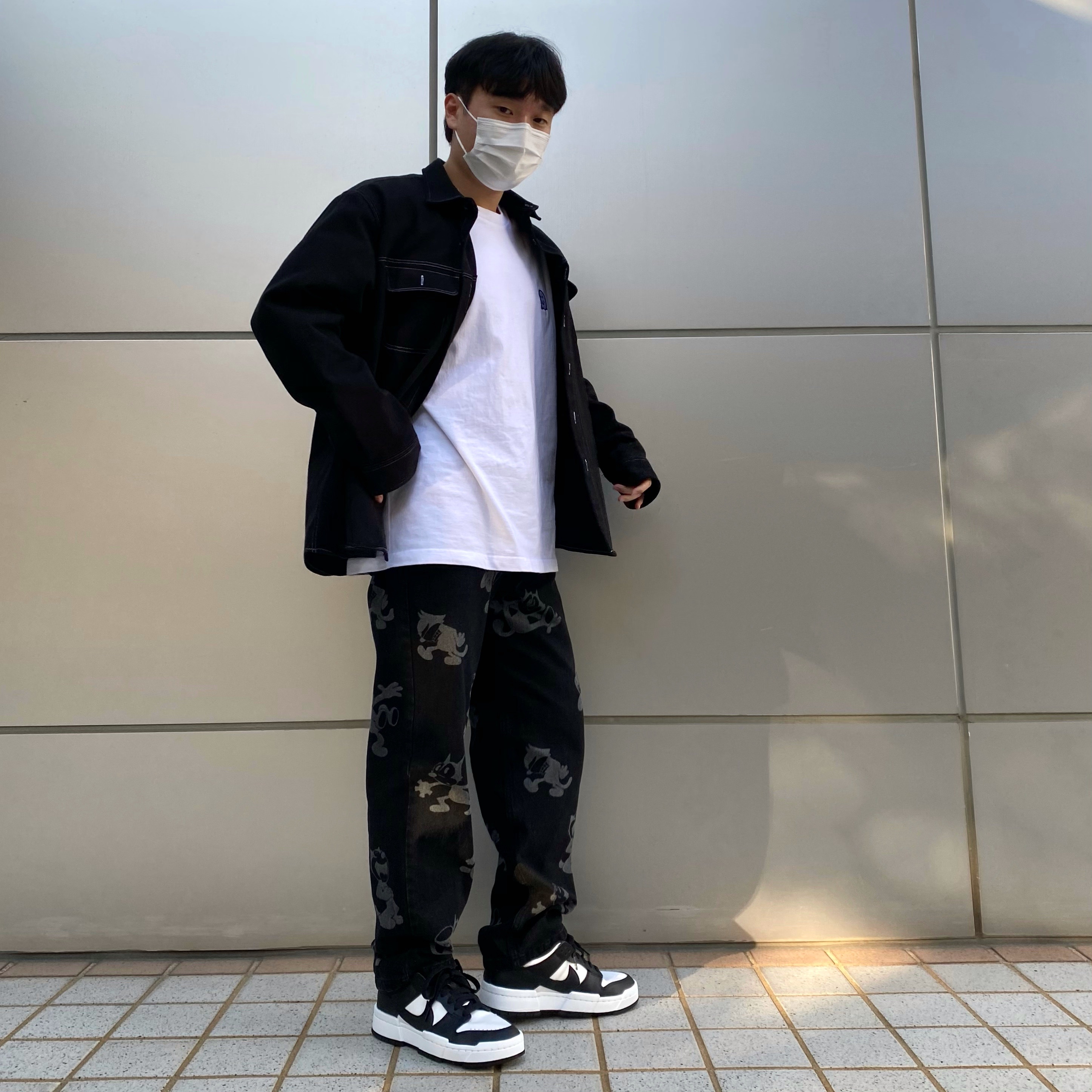 (W) Nike Dunk Low Disrupt Black White 착용 스타일