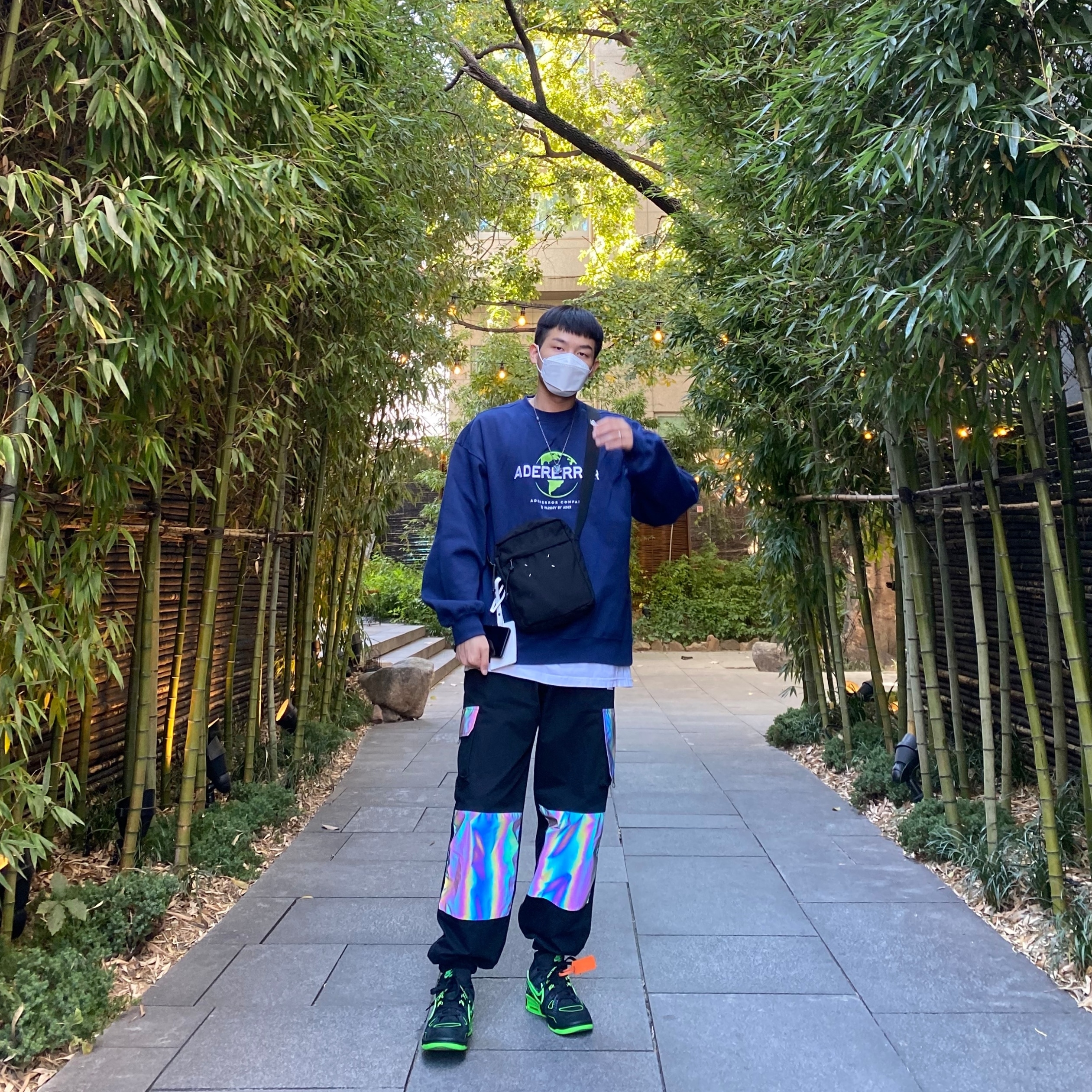 Nike x Off-White Air Rubber Dunk Green Strike 착용 스타일