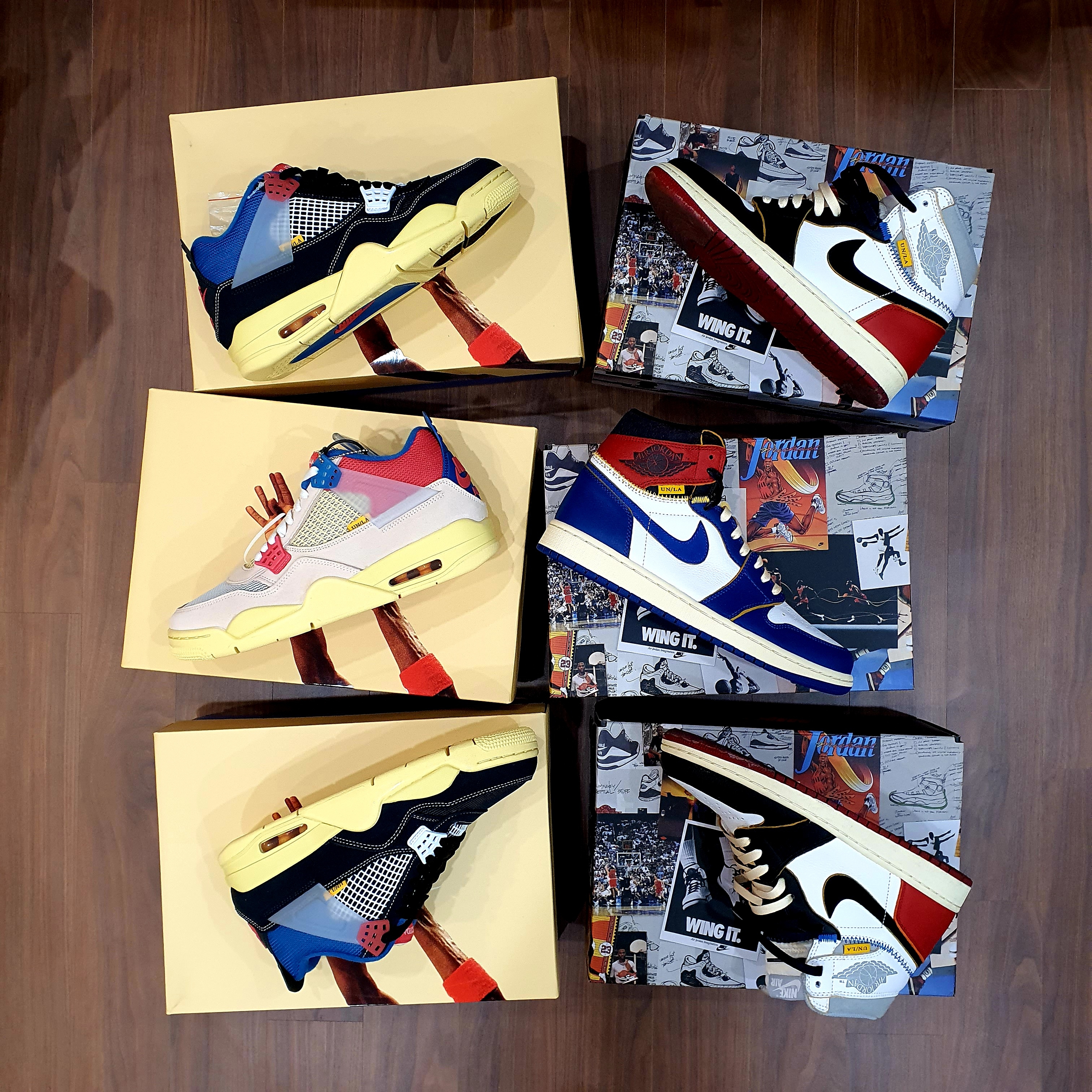 Jordan 4 x Union Retro Off Noir, Jordan 4 x Union Retro Guava Ice 착용 스타일 - 1
