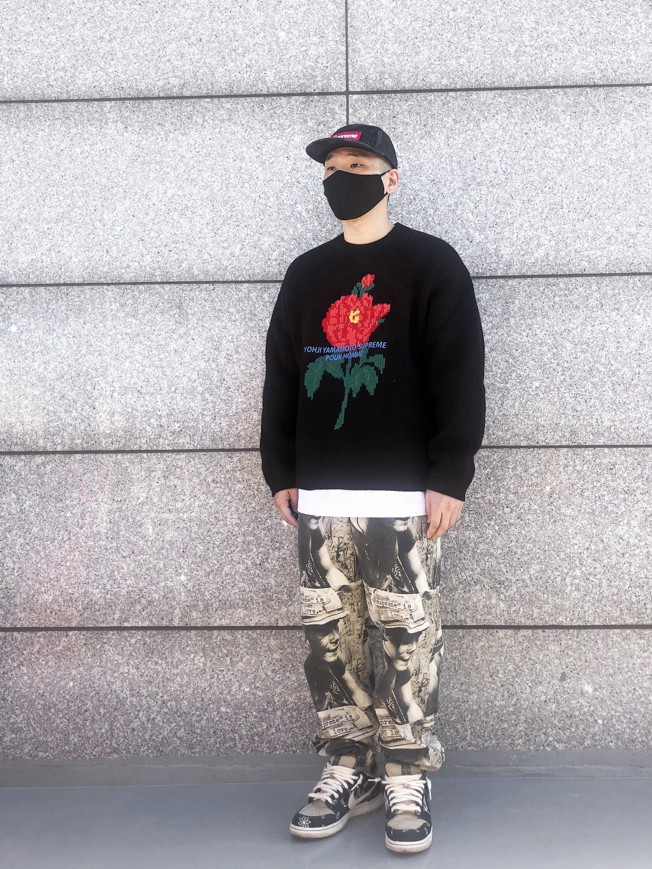 Nike x Travis Scott SB Dunk Low, Supreme x Yohji Yamamoto Sweater - 20FW 착용 스타일