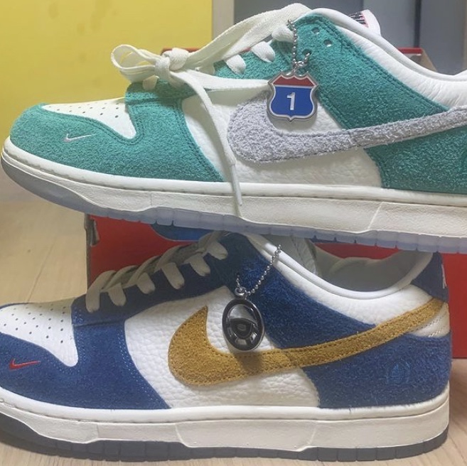 Nike x Kasina Dunk Low Road Sign - Kasina Exclusive, Nike x Kasina Dunk Low 80's Bus 착용 스타일