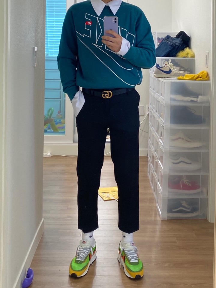 Nike x Sacai LDWaffle Green Multi 착용 스타일
