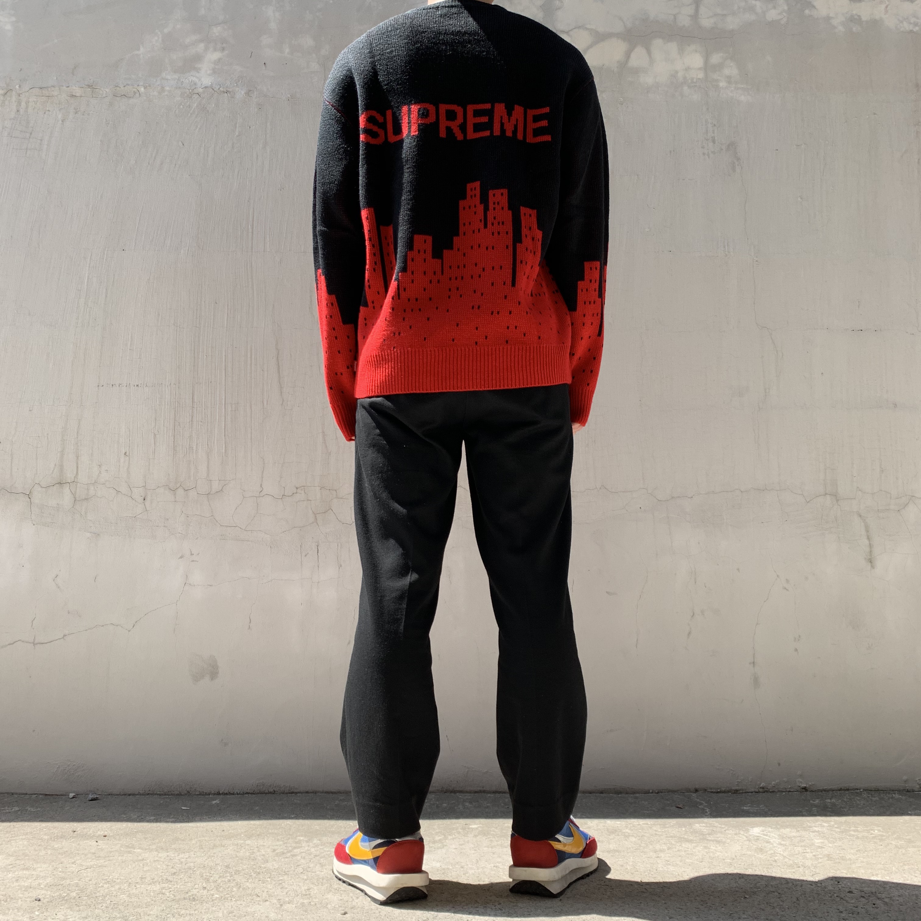 Nike x Sacai LDWaffle Blue Multi 착용 스타일