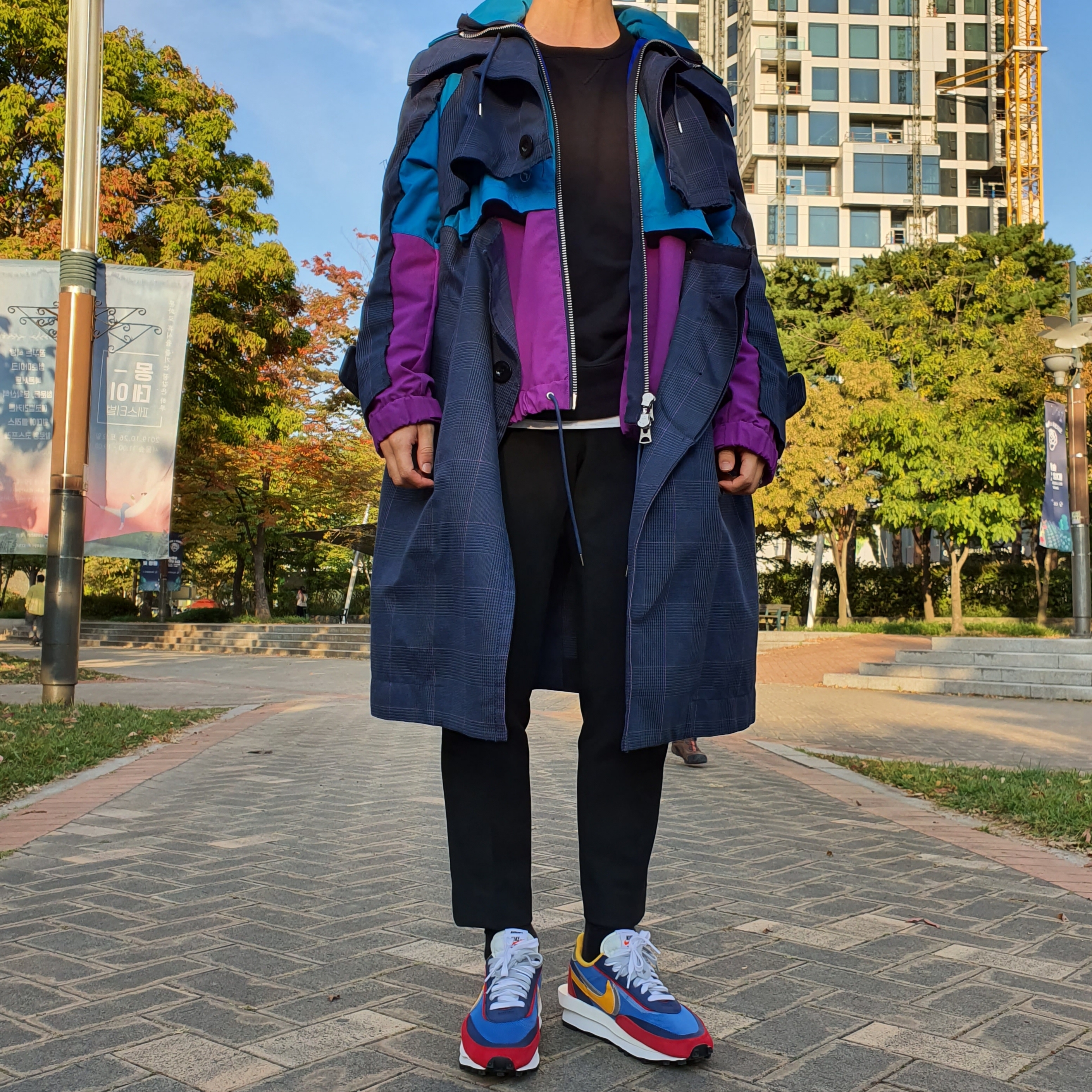 Nike x Sacai LDWaffle Blue Multi 착용 스타일