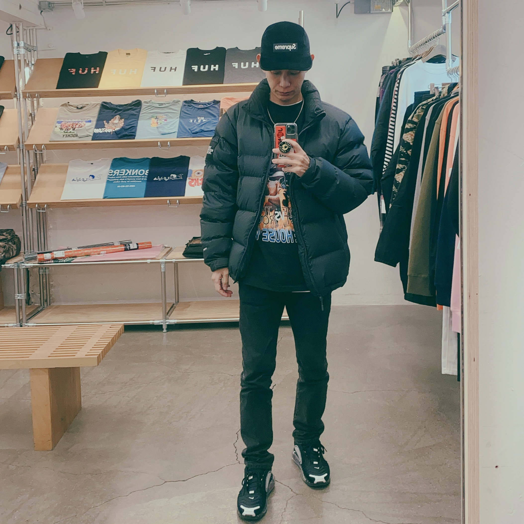 Nike x Undercover Air Max 720 Black 착용 스타일