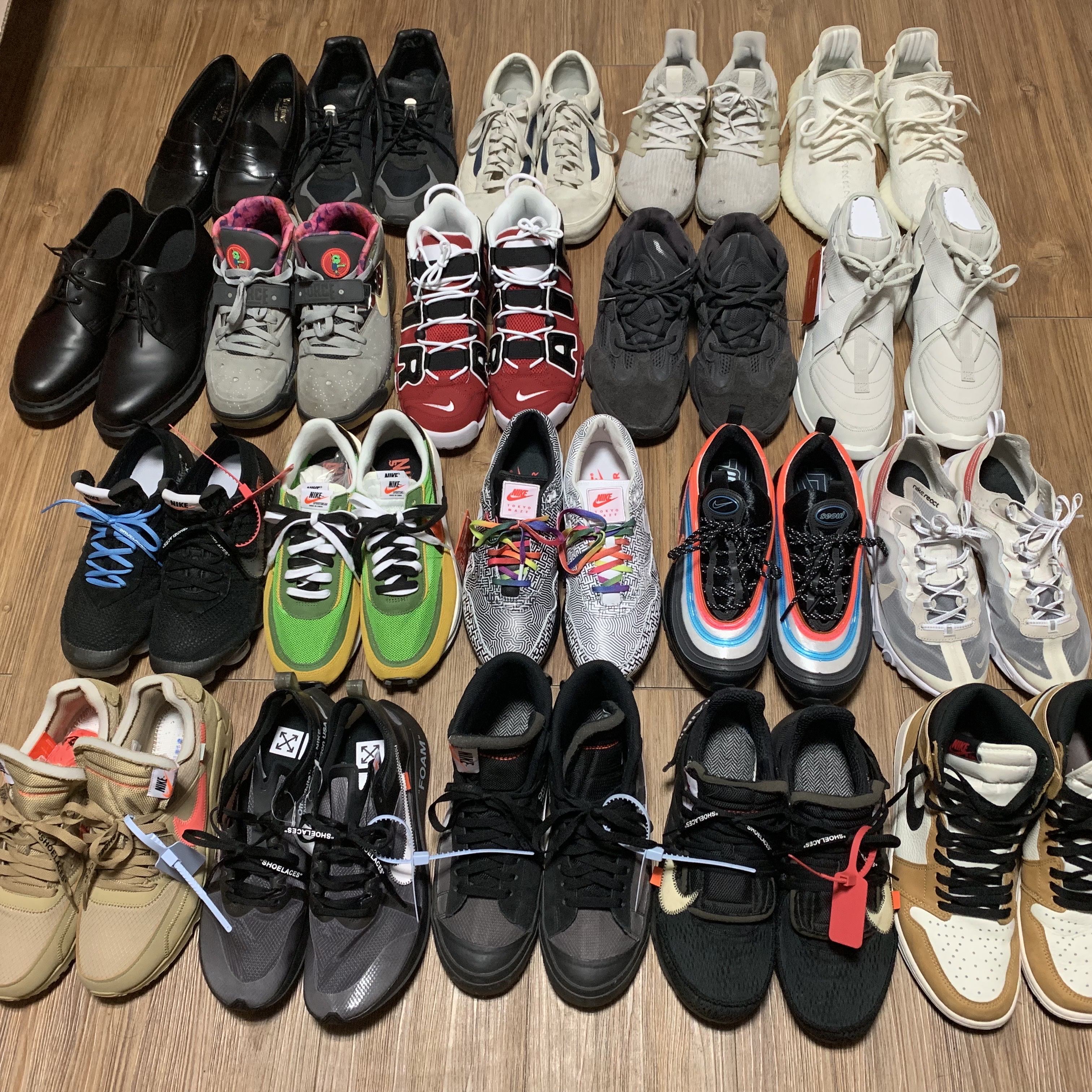 Nike x Off-White Zoom Fly SP Black, Nike x Off-White Air Max 90 V2 Desert Ore 착용 스타일