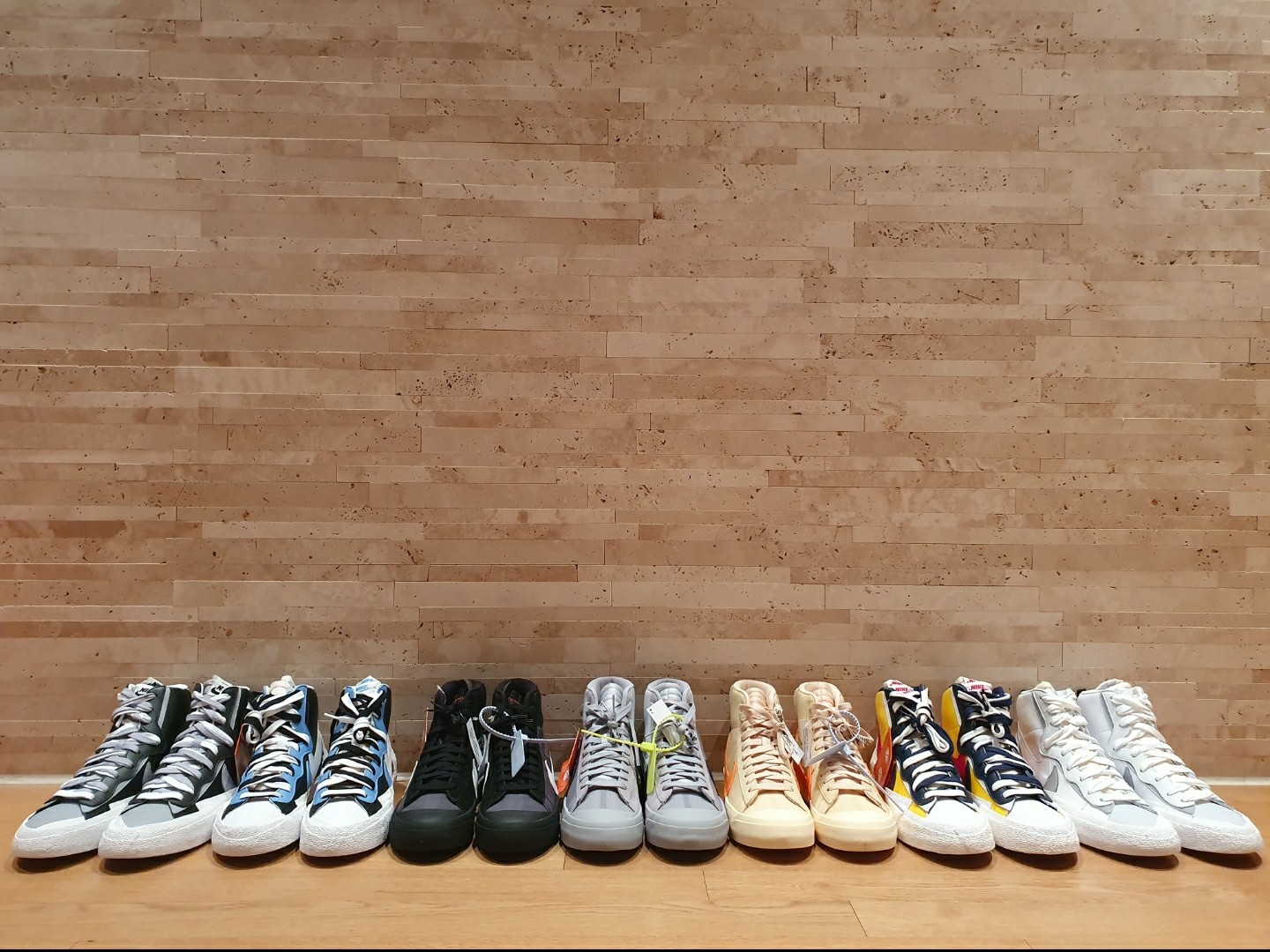 Nike x Sacai Blazer Mid White Black Legend Blue, Nike x Sacai Blazer Mid Snow Beach 착용 스타일