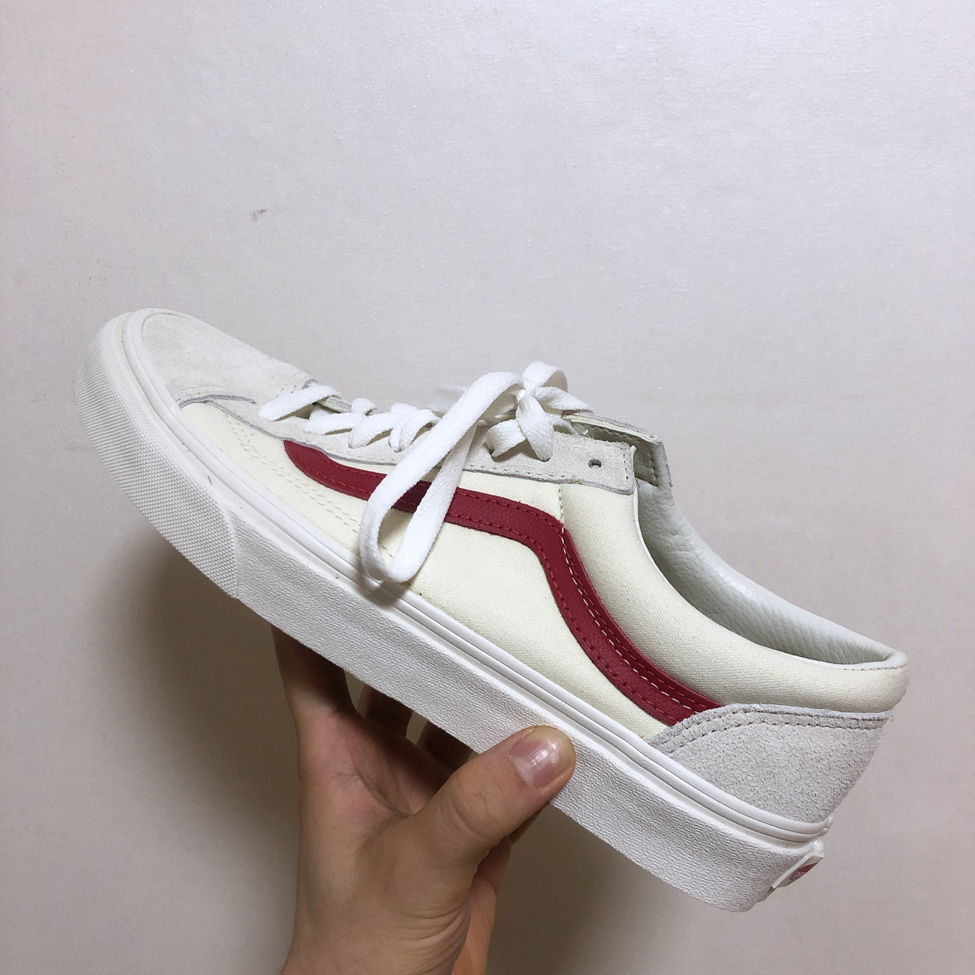 Vans Style 36 Marshmallow Racing Red 착용 스타일 - 2