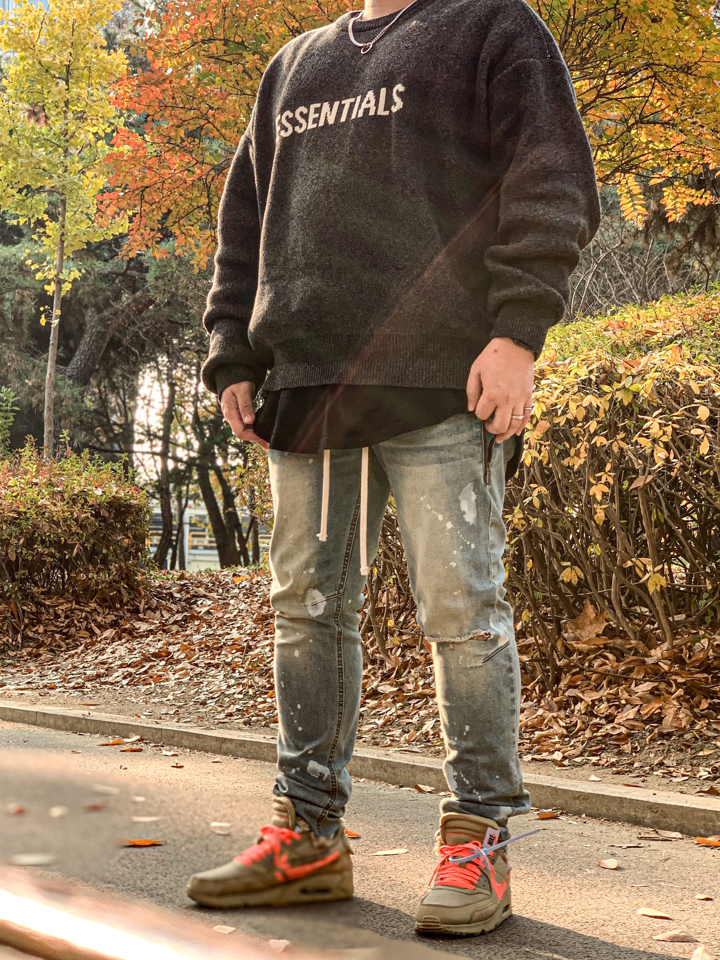 Nike x Off-White Air Max 90 V2 Desert Ore 착용 스타일