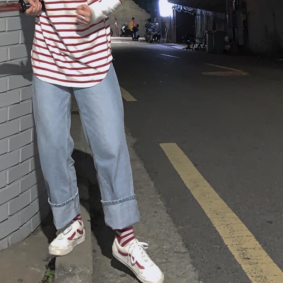 Vans Vault OG Style 36 LX Red 착용 스타일