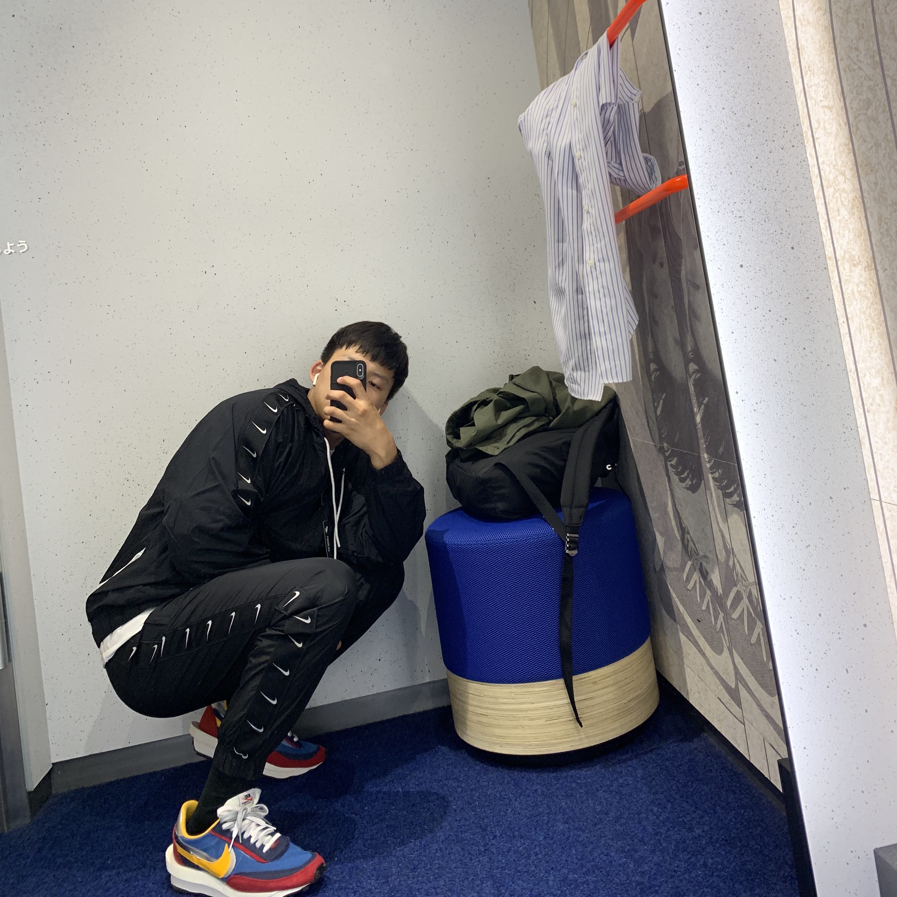 Nike x Sacai LDWaffle Blue Multi 착용 스타일