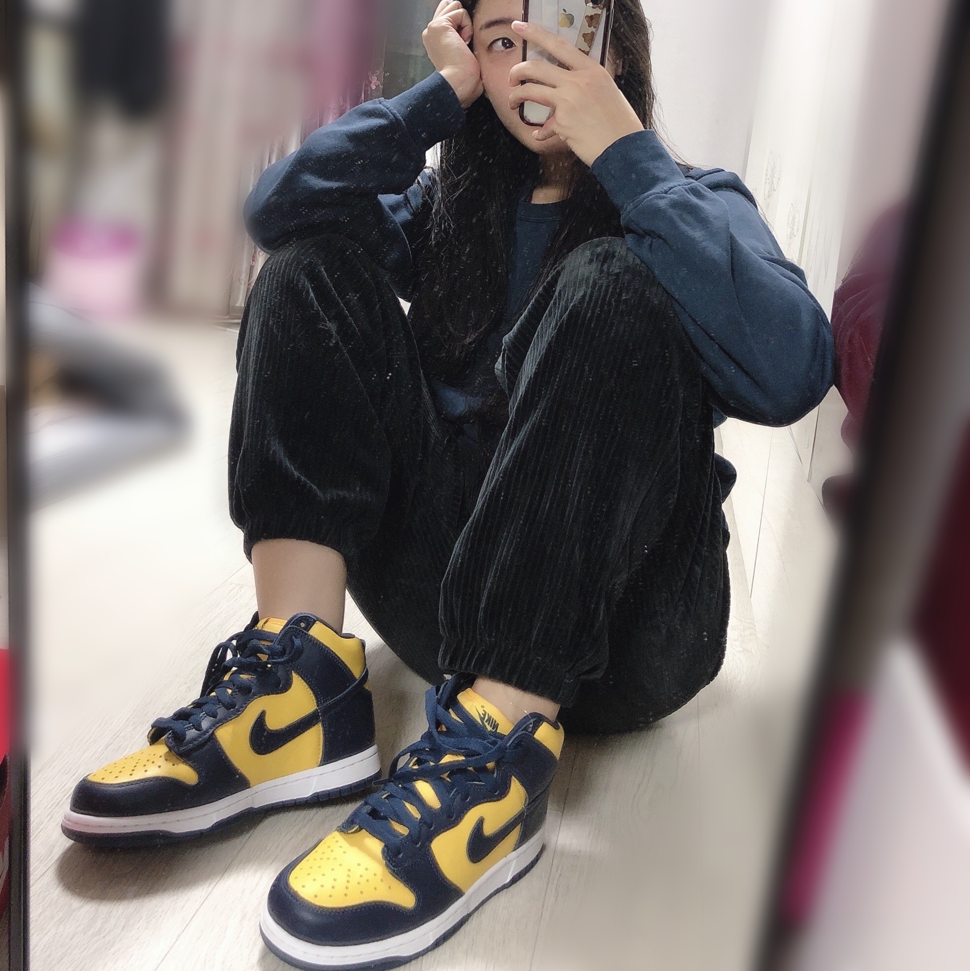 Nike Dunk High SP Maize & Blue 착용 스타일