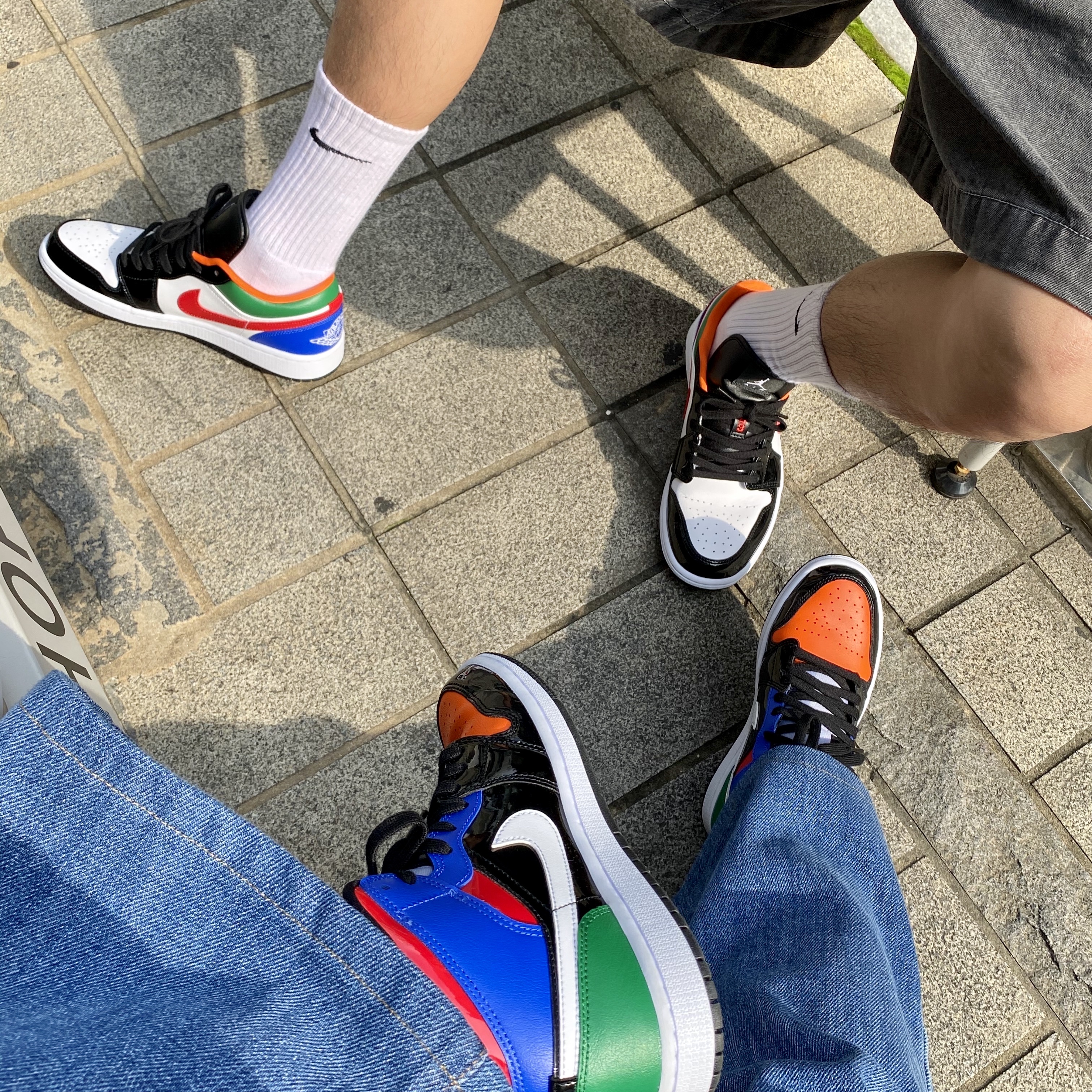 (W) Jordan 1 Mid SE Patent Blend, (W) Jordan 1 Low SE Multi-Color Black Toe 착용 스타일