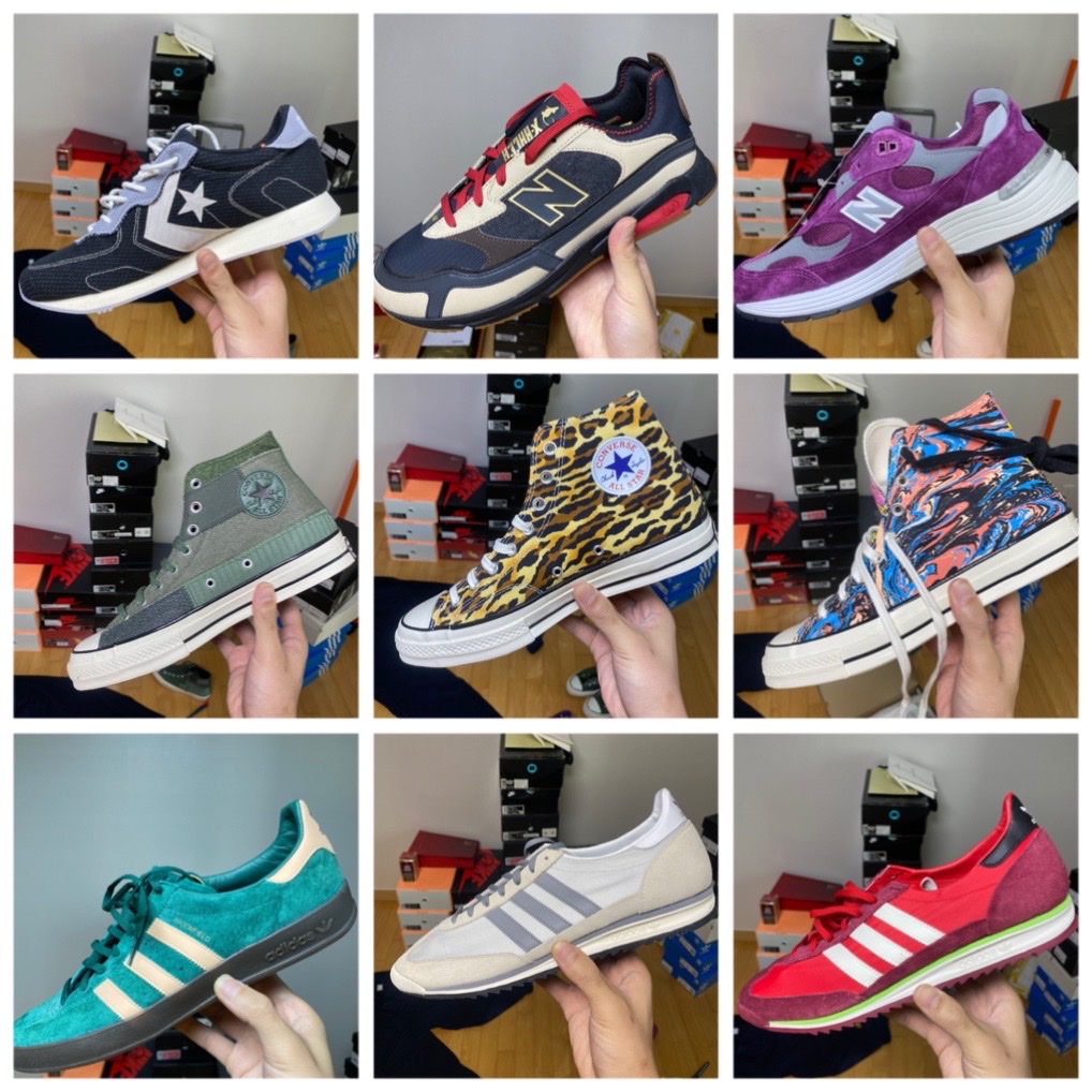New Balance 992 Made in USA Maroon, Converse x Invincible x Wacko Maria Chuck 70 Hi 착용 스타일 - 1