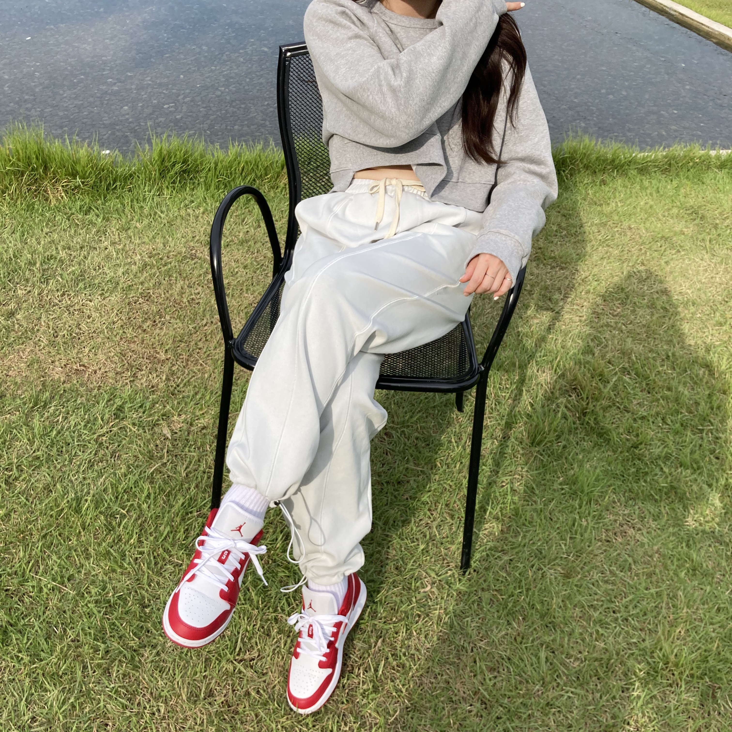 (GS) Jordan 1 Low Gym Red White 착용 스타일 - 3