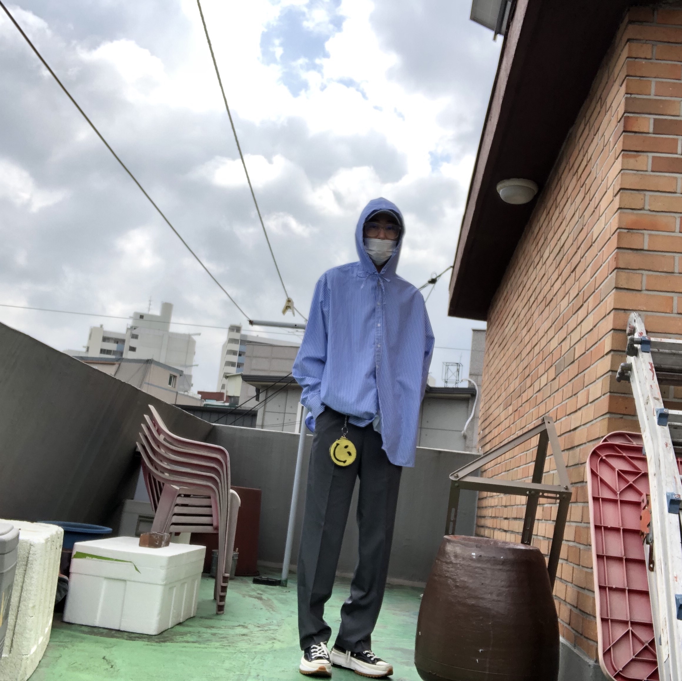Converse x JW Anderson Run Star Hike Hi Black 착용 스타일