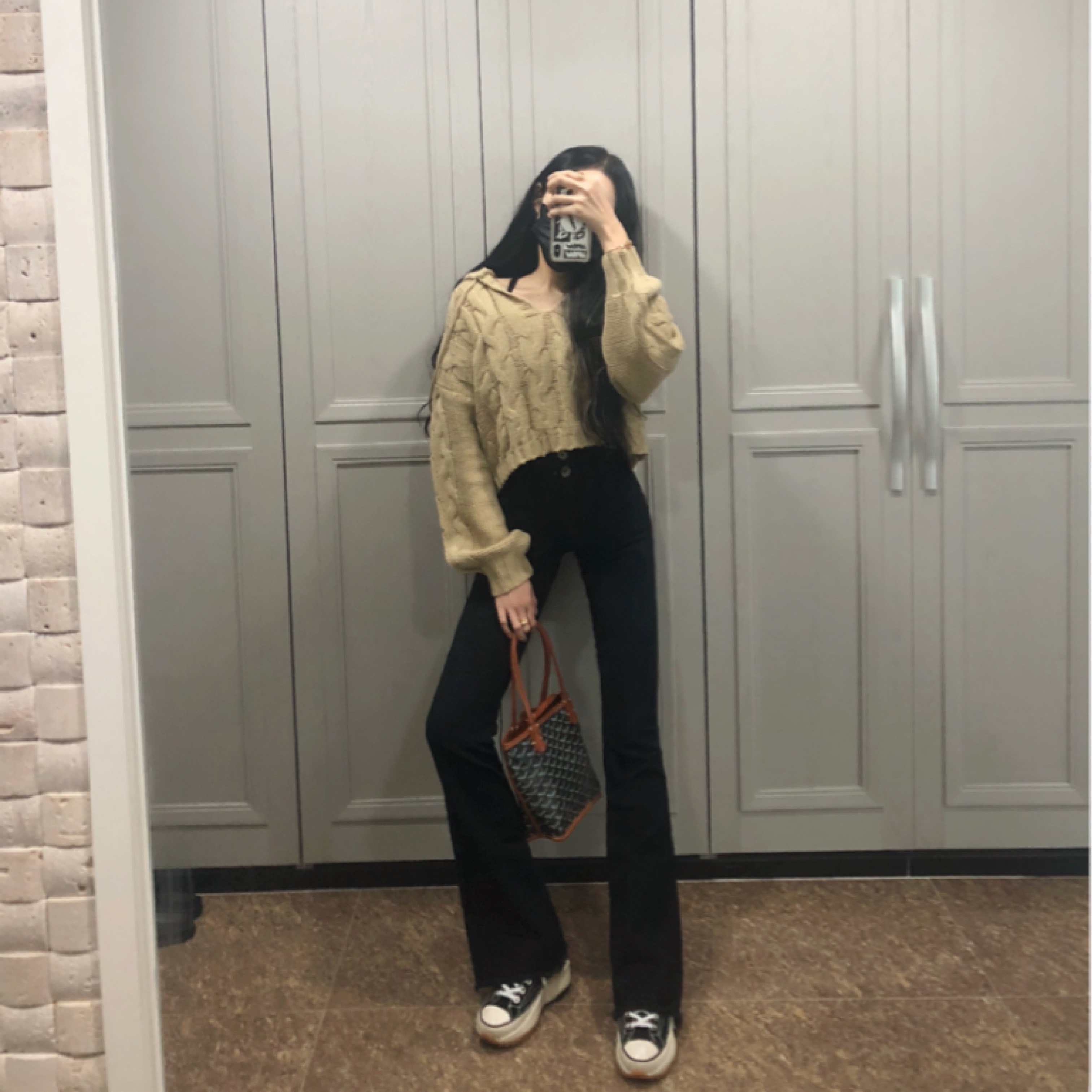 Converse x JW Anderson Run Star Hike Hi Black 착용 스타일