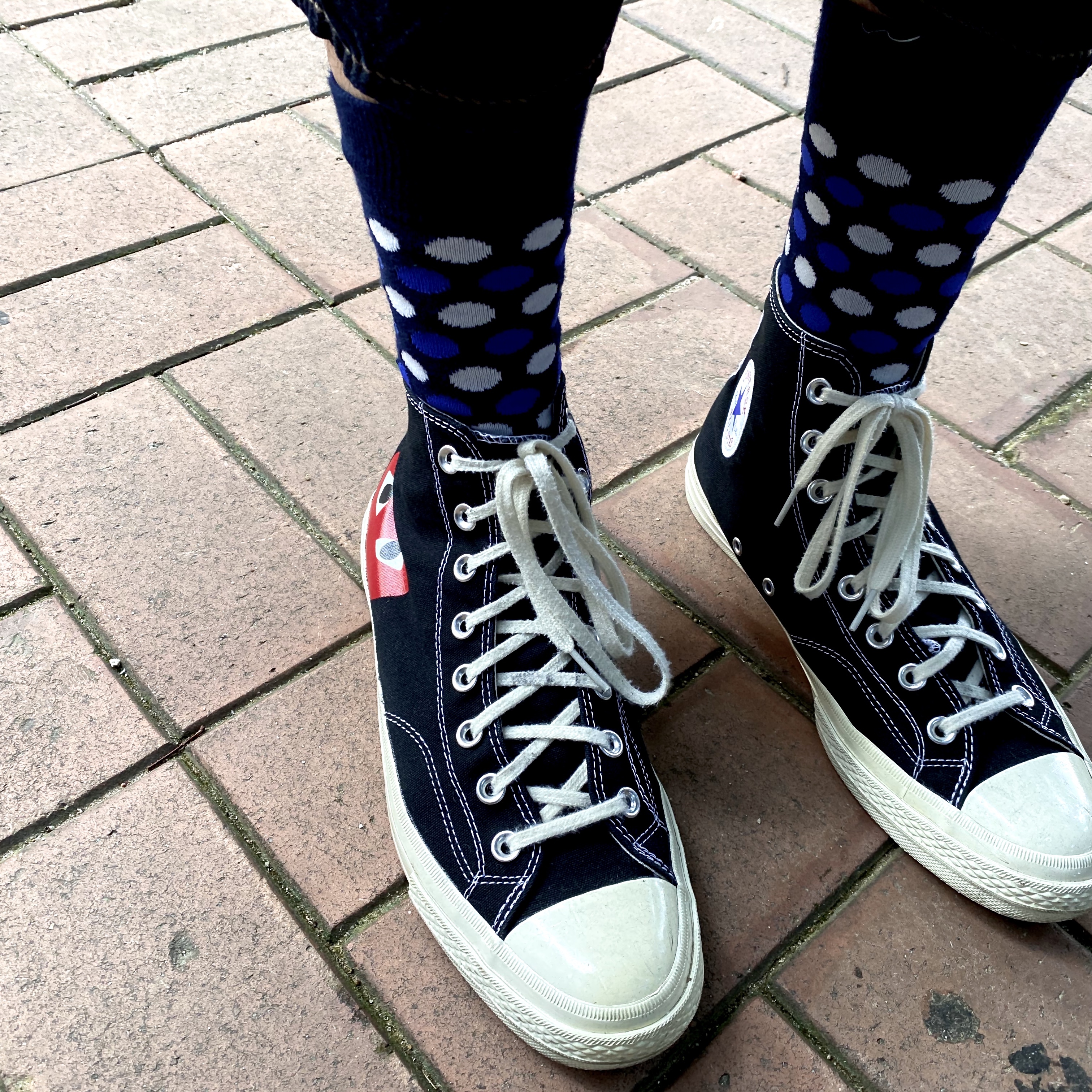 Converse x Play Comme des Garcons Chuck 70 Hi Black 착용 스타일