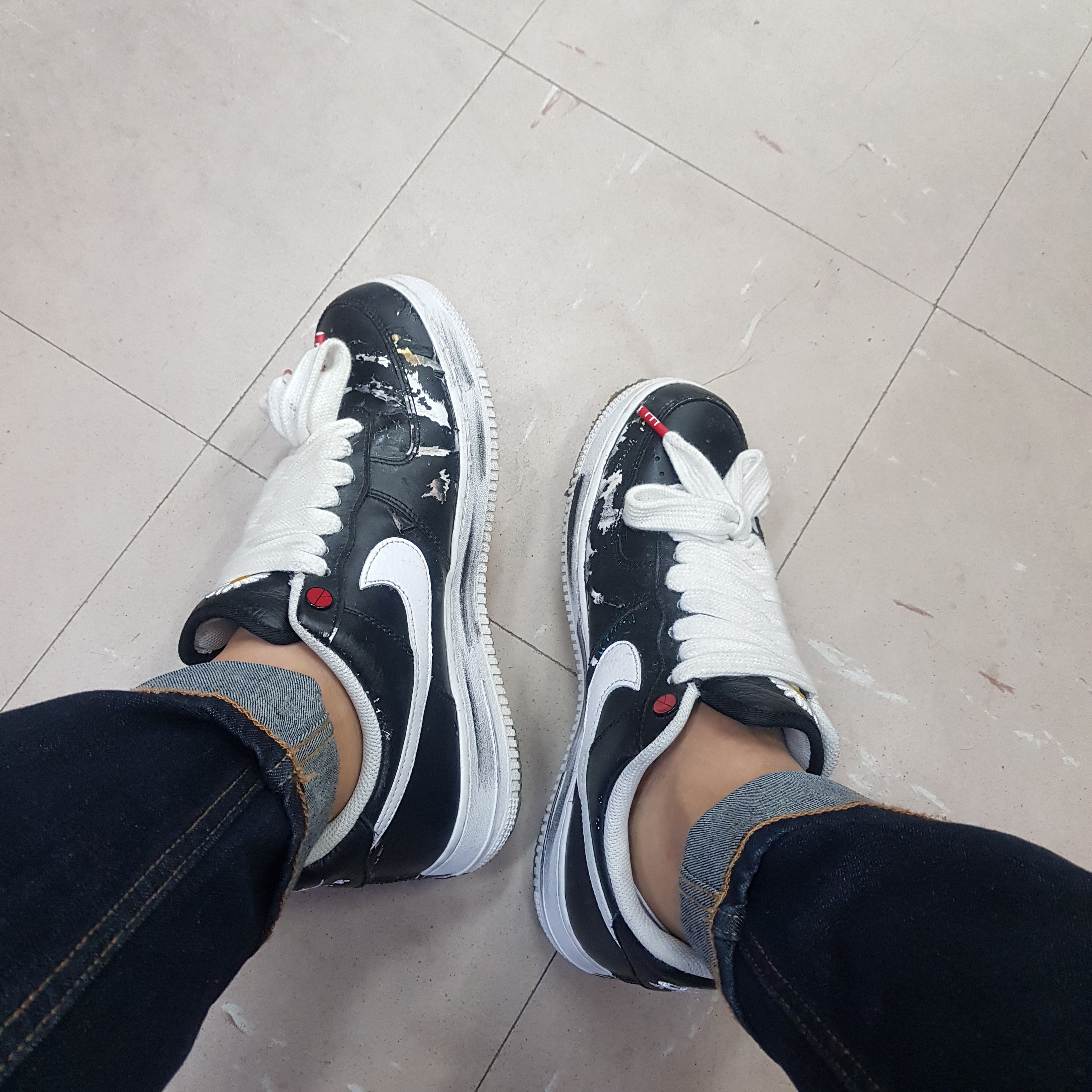 Nike x Peaceminusone Air Force 1 Low Para-Noise 착용 스타일