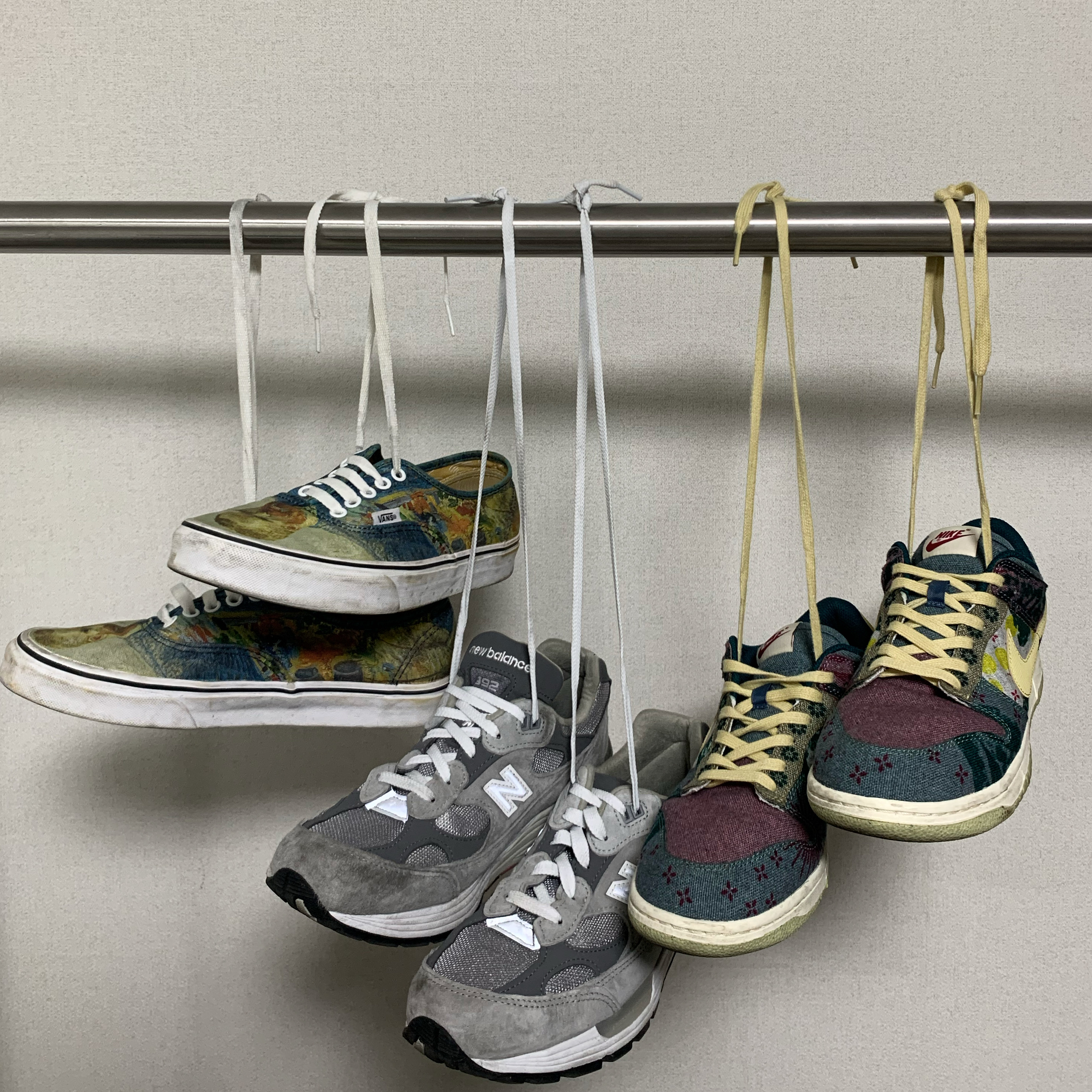 New Balance 992 Made in USA Grey - D Standard, Nike Dunk Low SP Community Garden 착용 스타일