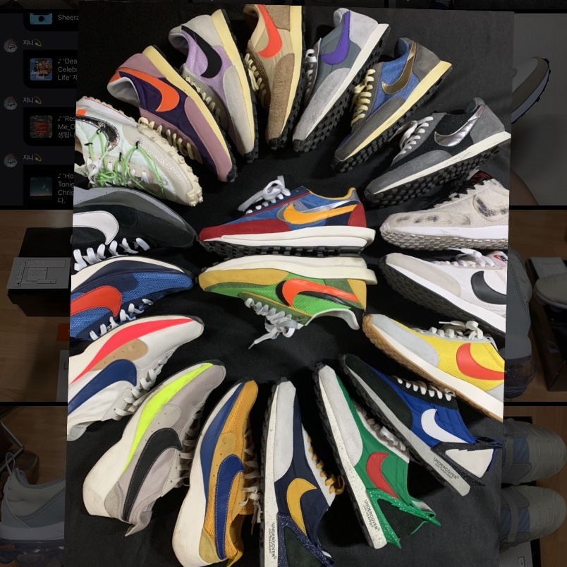 Nike x Sacai LDWaffle Blue Multi, Nike x Sacai LDWaffle Green Multi 착용 스타일