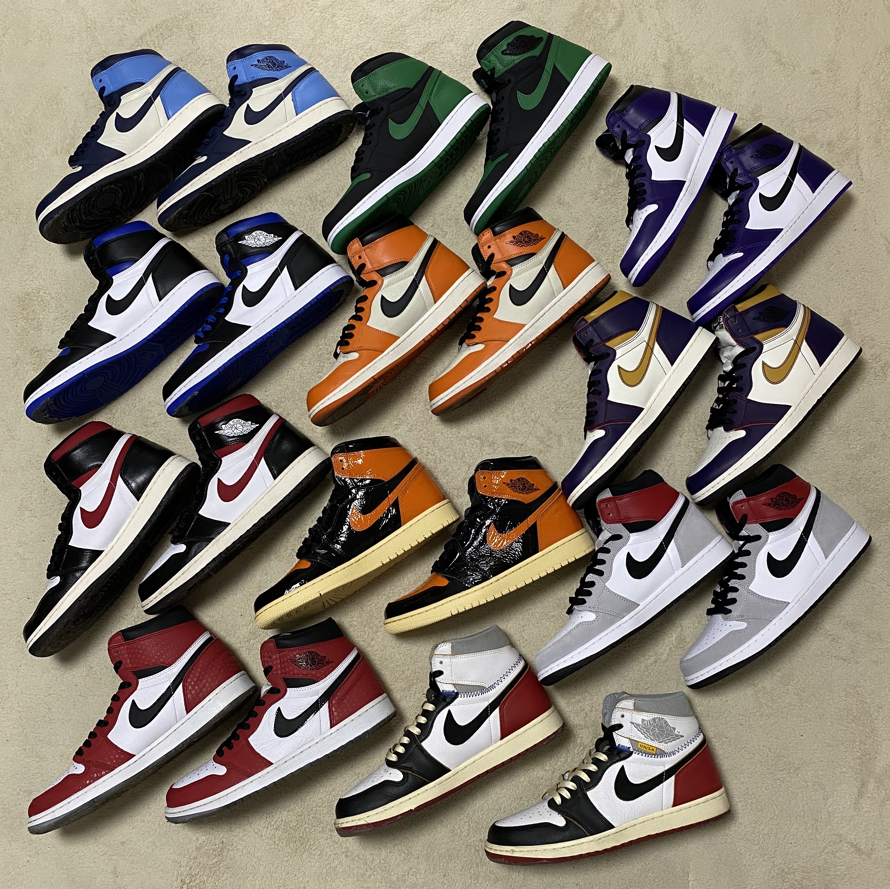 Jordan 1 Retro High OG Light Smoke Grey, Jordan 1 Retro High OG Royal Toe ์ฐฉ์ฉ ์คํ์ผ