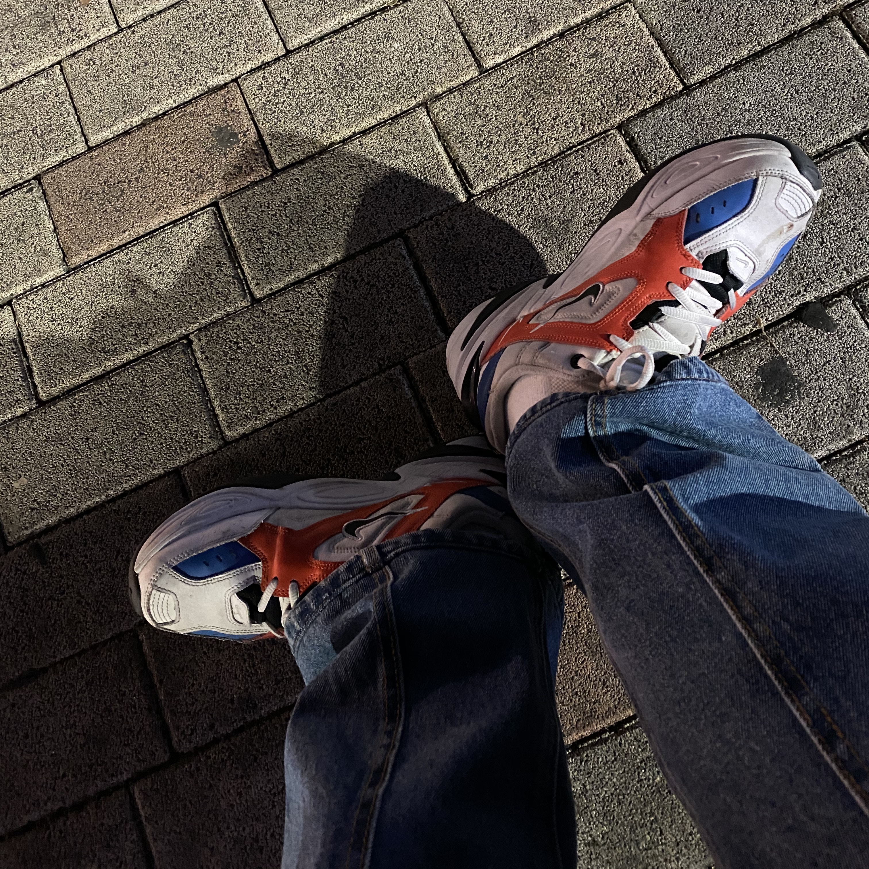 (W) Nike M2K Tekno Team Orange 착용 스타일