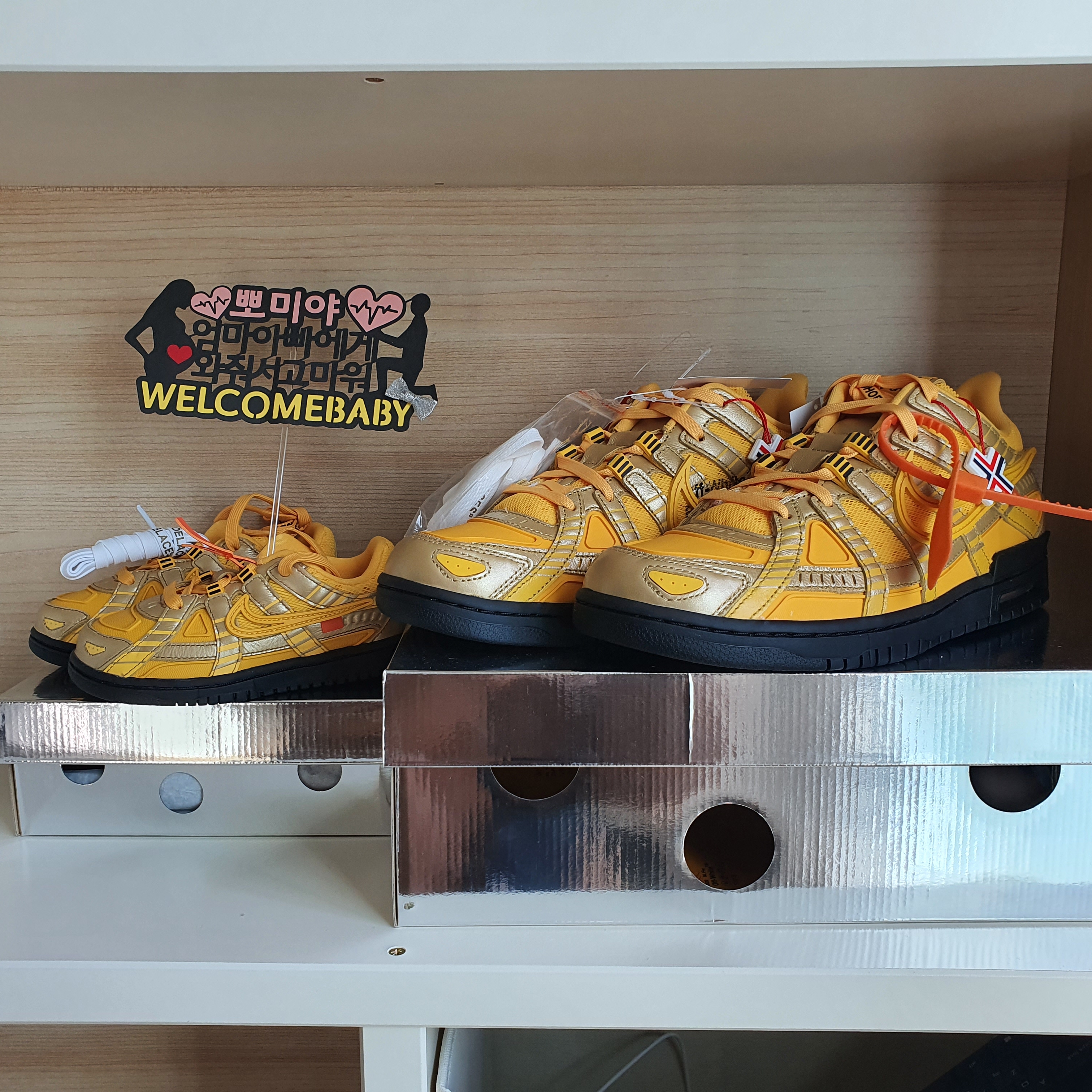 Nike x Off-White Air Rubber Dunk University Gold, (TD) Nike x Off-White Air Rubber Dunk University Gold 착용 스타일