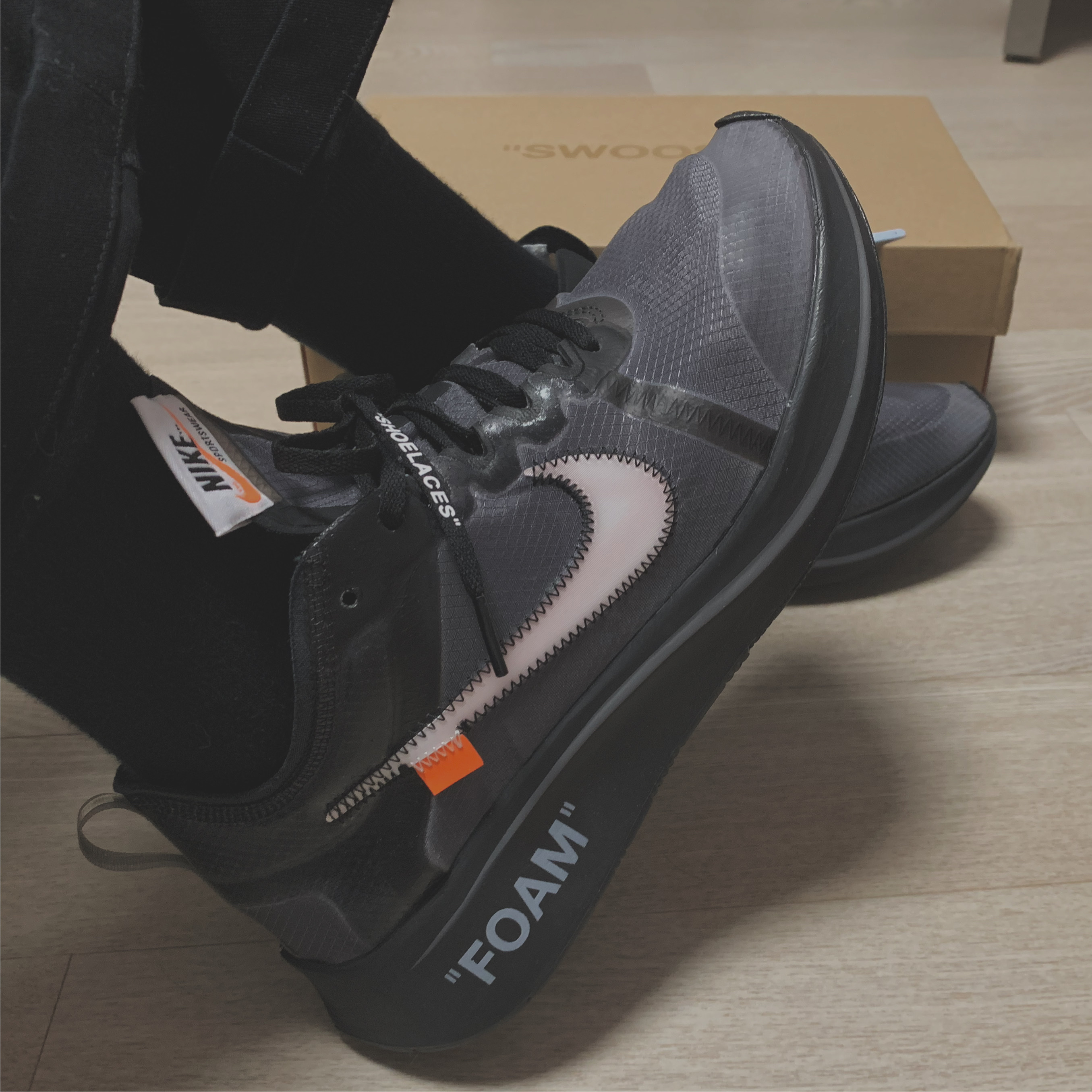 Nike x Off-White Zoom Fly SP Black 착용 스타일