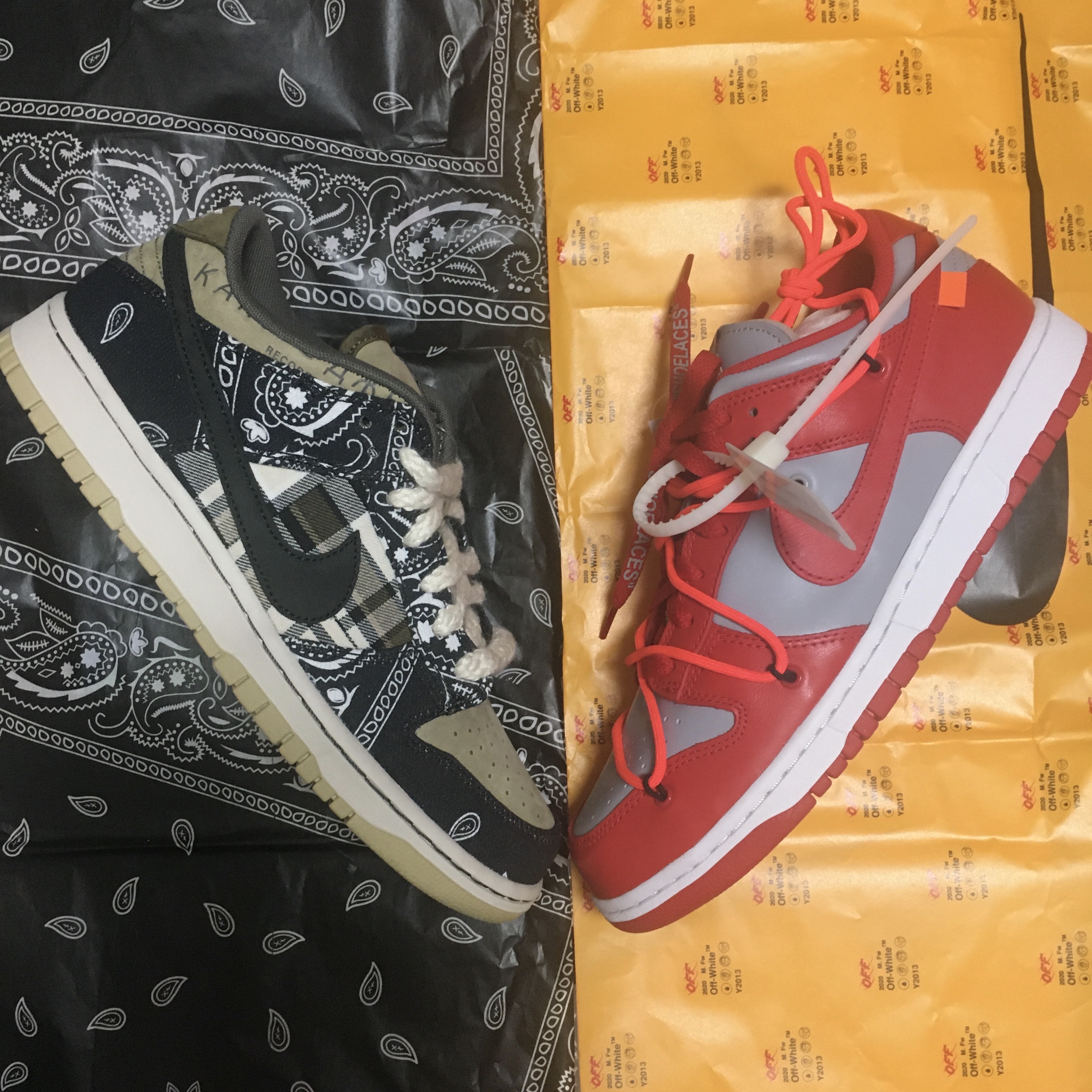 Nike x Travis Scott SB Dunk Low, Nike x Off-White Dunk Low Pine Green 착용 스타일 - 3