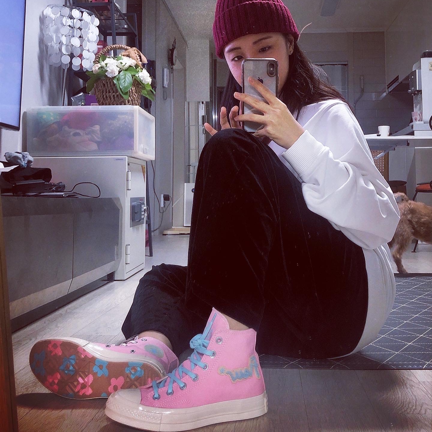 Converse x Golf le Fleur Chuck 70 Hi Chenille 착용 스타일
