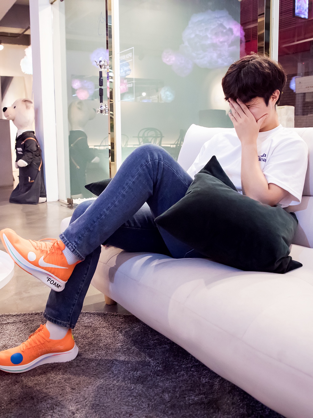 Nike x Off-White Zoom Fly Mercurial Total Orange 착용 스타일