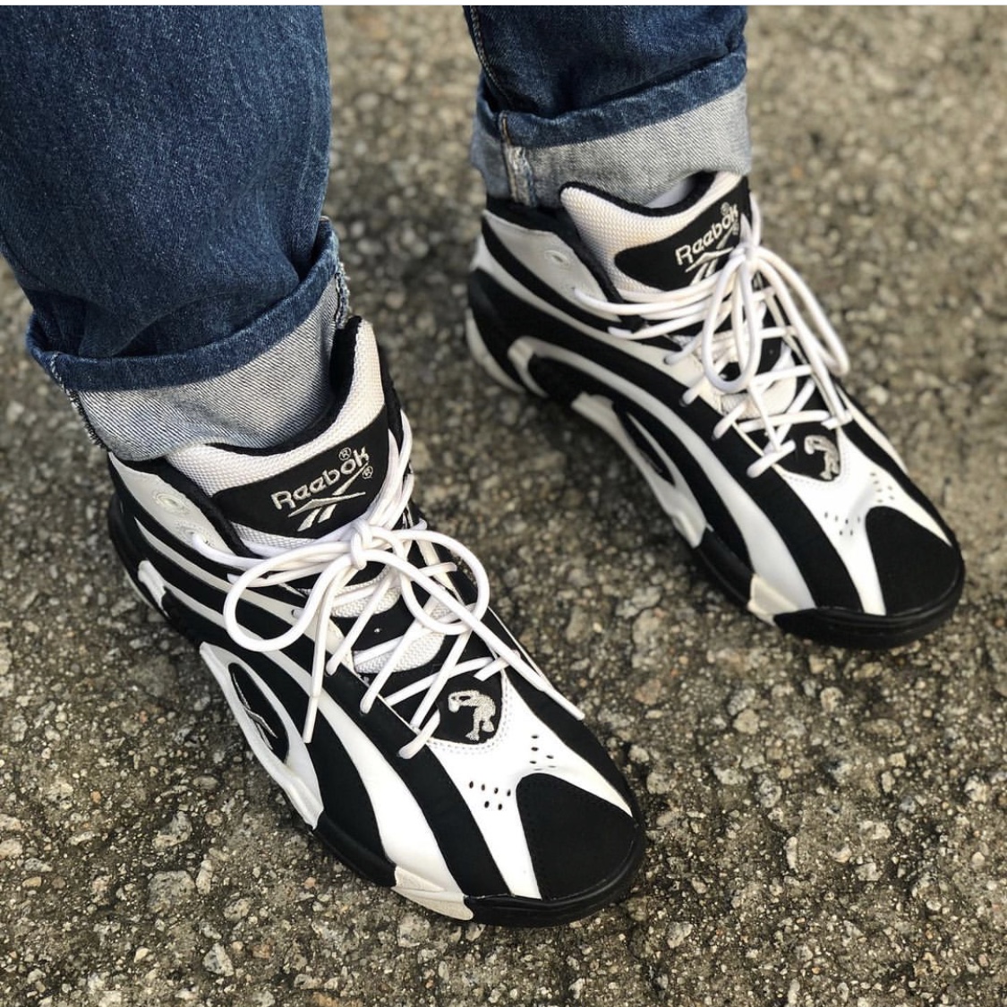 Reebok Shaq Attaq IV Orlando Magic, Reebok Shaqnosis Black White 2020 착용 스타일 - 2