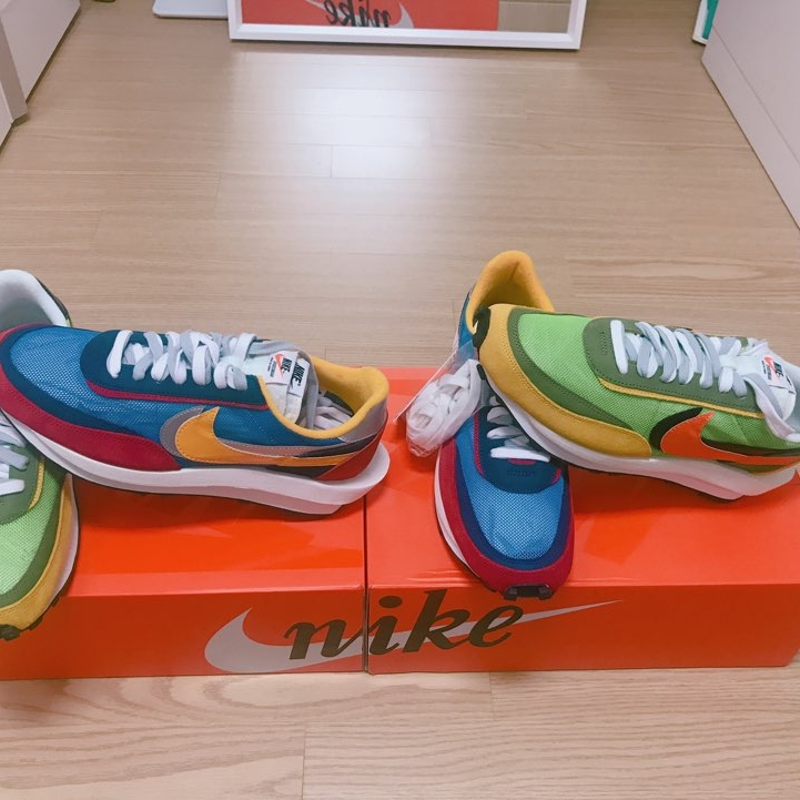 Nike x Sacai LDWaffle Green Multi, Nike x Sacai LDWaffle Blue Multi 착용 스타일