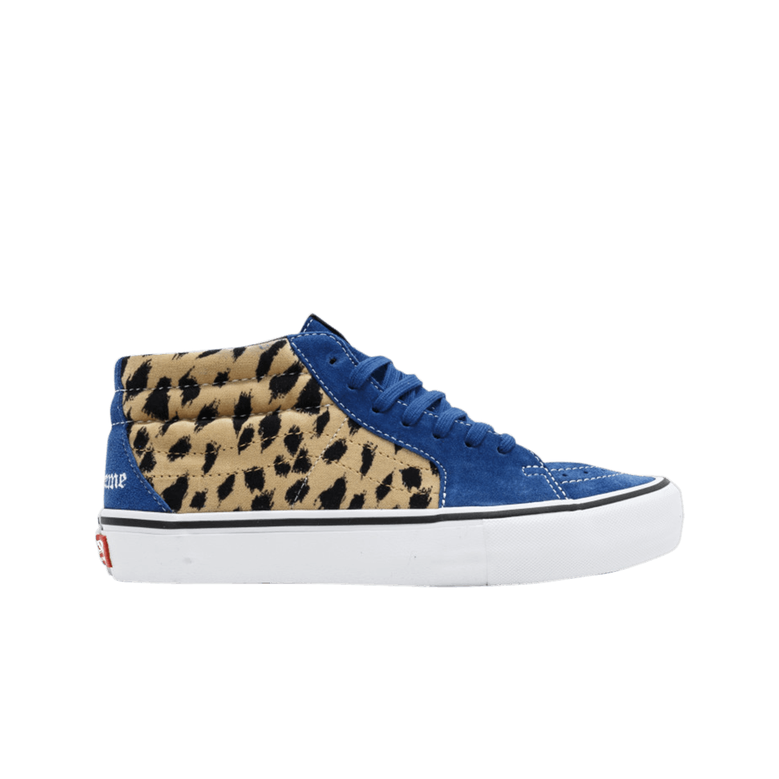 VN0A347UOPK Vans x Supreme Sk8-Mid Pro Velvet Leopard Royal