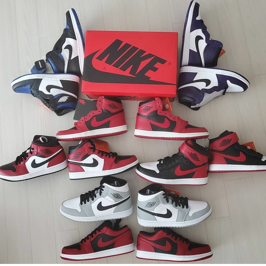 Jordan 1 Retro High OG Court Purple 2020, Jordan 1 Retro High OG Royal Toe 착용 스타일 - 1
