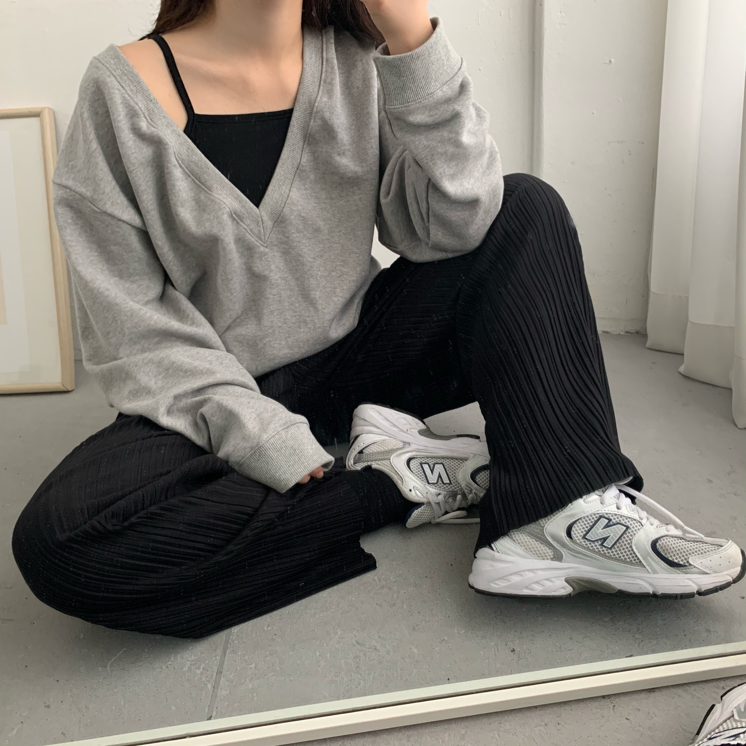 New Balance 530 White 착용 스타일