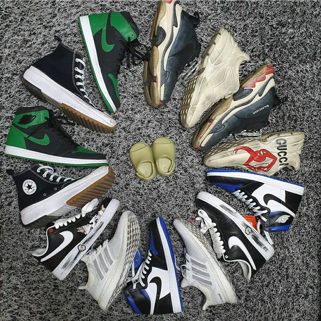 Nike x Peaceminusone Air Force 1 Low Para-Noise, Converse Run Star Hike Hi Black White Gum 착용 스타일