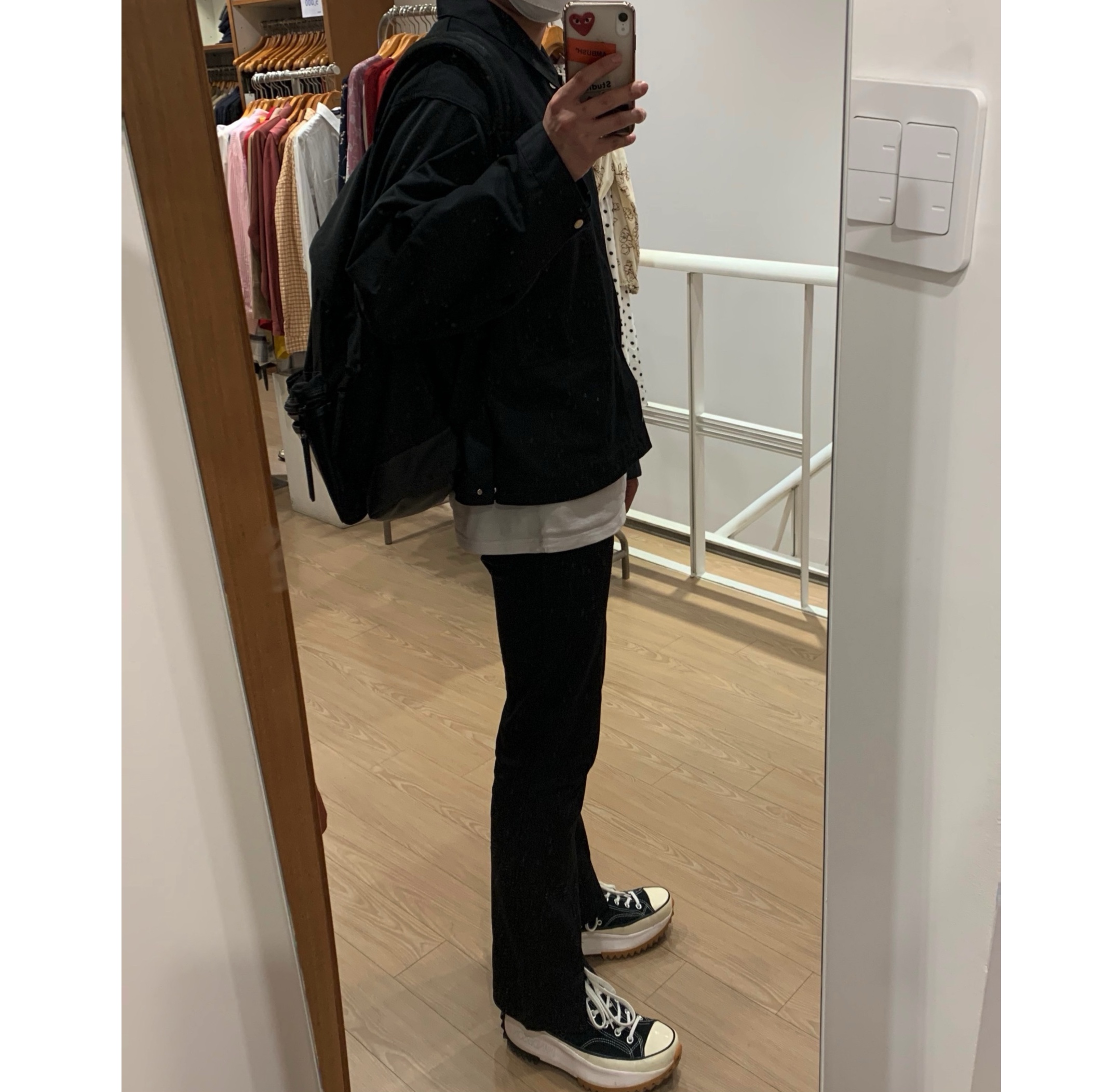 Converse x JW Anderson Run Star Hike Hi Black 착용 스타일