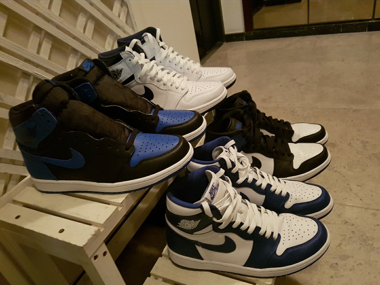 Jordan 1 x Fragment Retro High OG, Jordan 1 Retro Metallic Navy 2016 착용 스타일