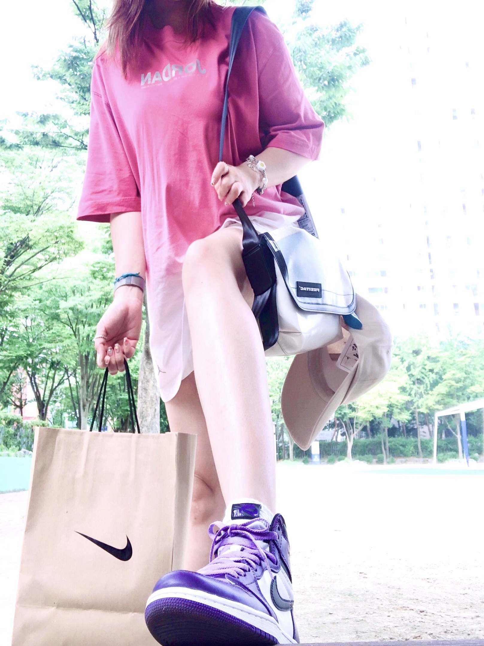 Jordan 1 Retro High OG Court Purple 2020 착용 스타일 - 2