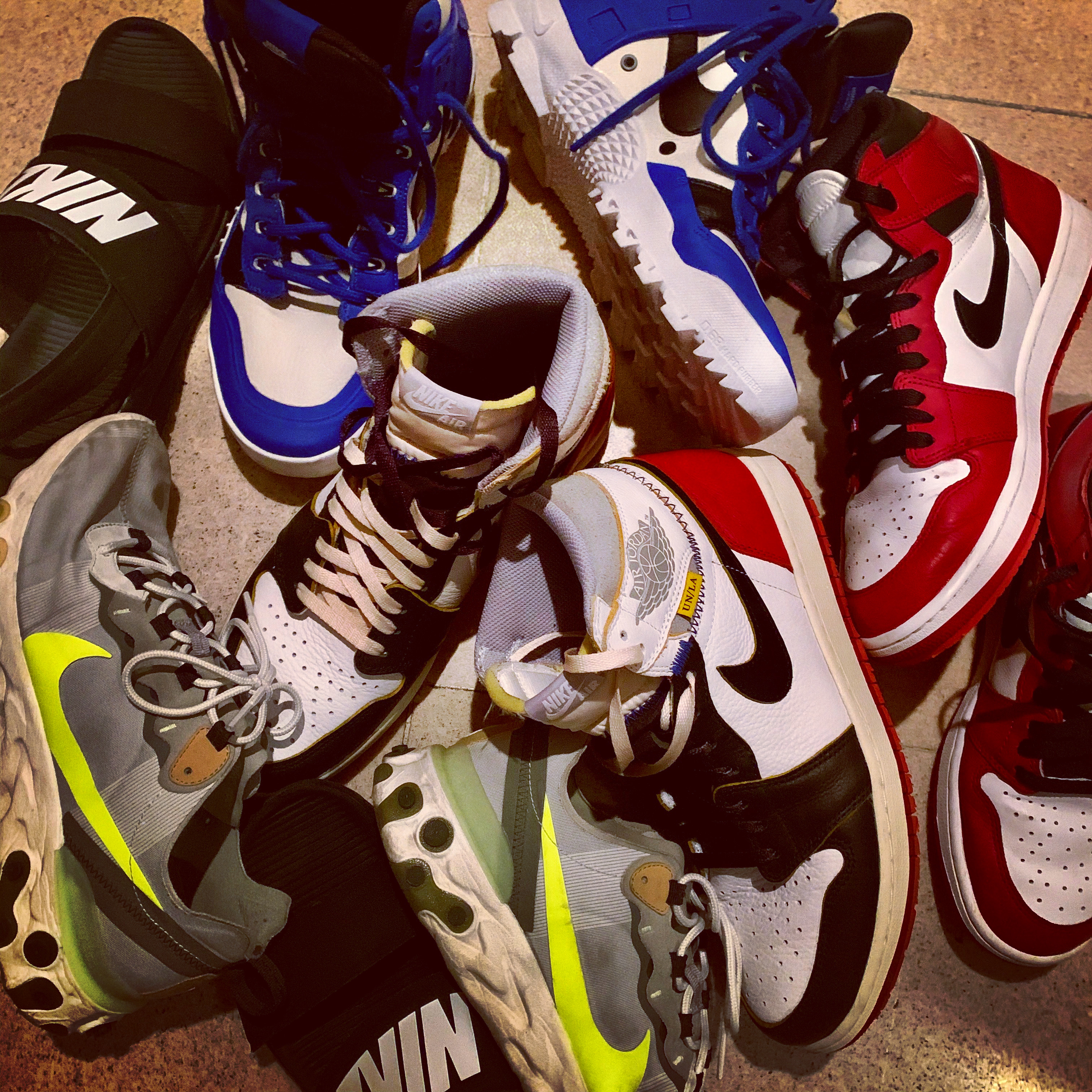 Nike x Undercover SFB Jungle Dunk White, Jordan 1 x Union Retro High Black Toe 착용 스타일