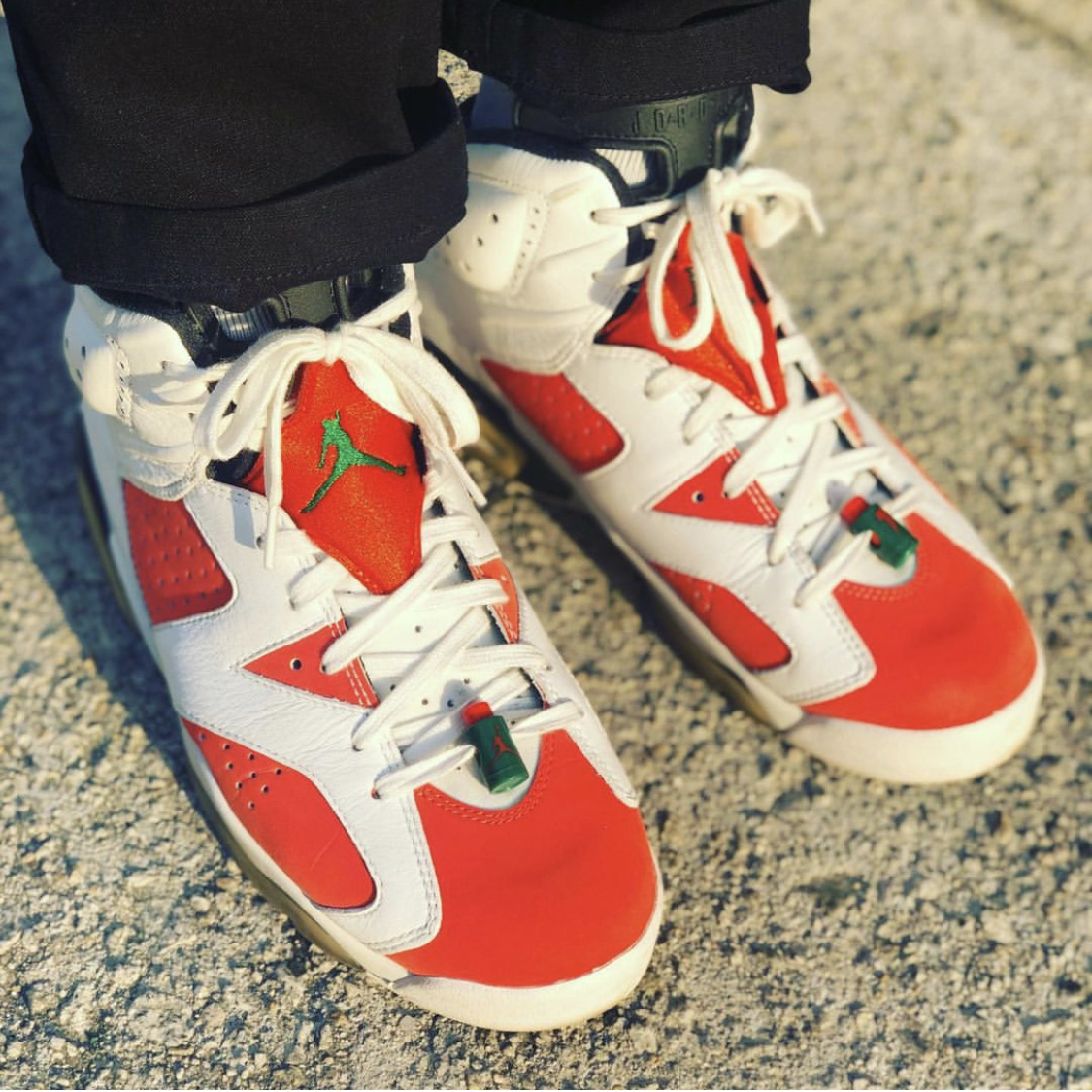 Jordan 6 Retro Gatorade Like Mike White 착용 스타일